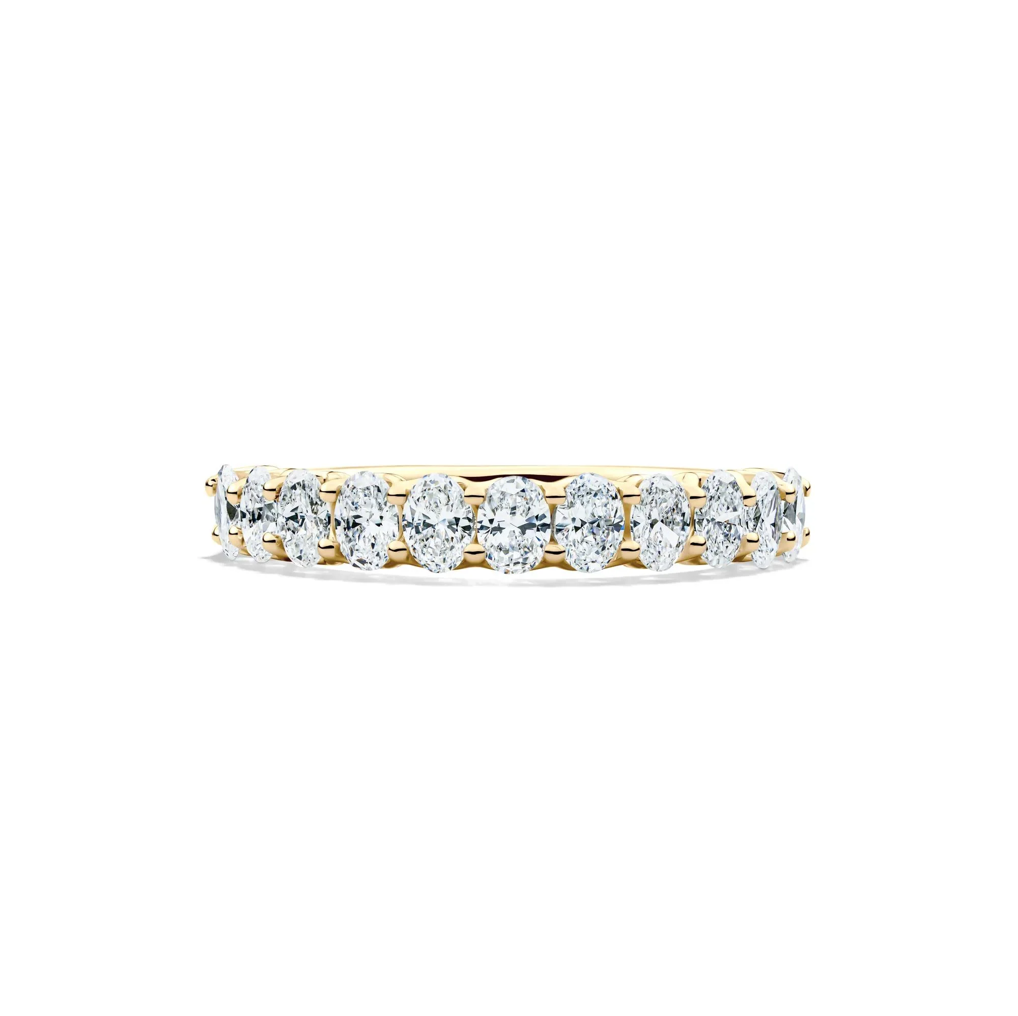 1 CT. Tw. Lab Grown Diamond Oval Anniversary Band Ring 14K Yellow Gold Size 7 2.5mm