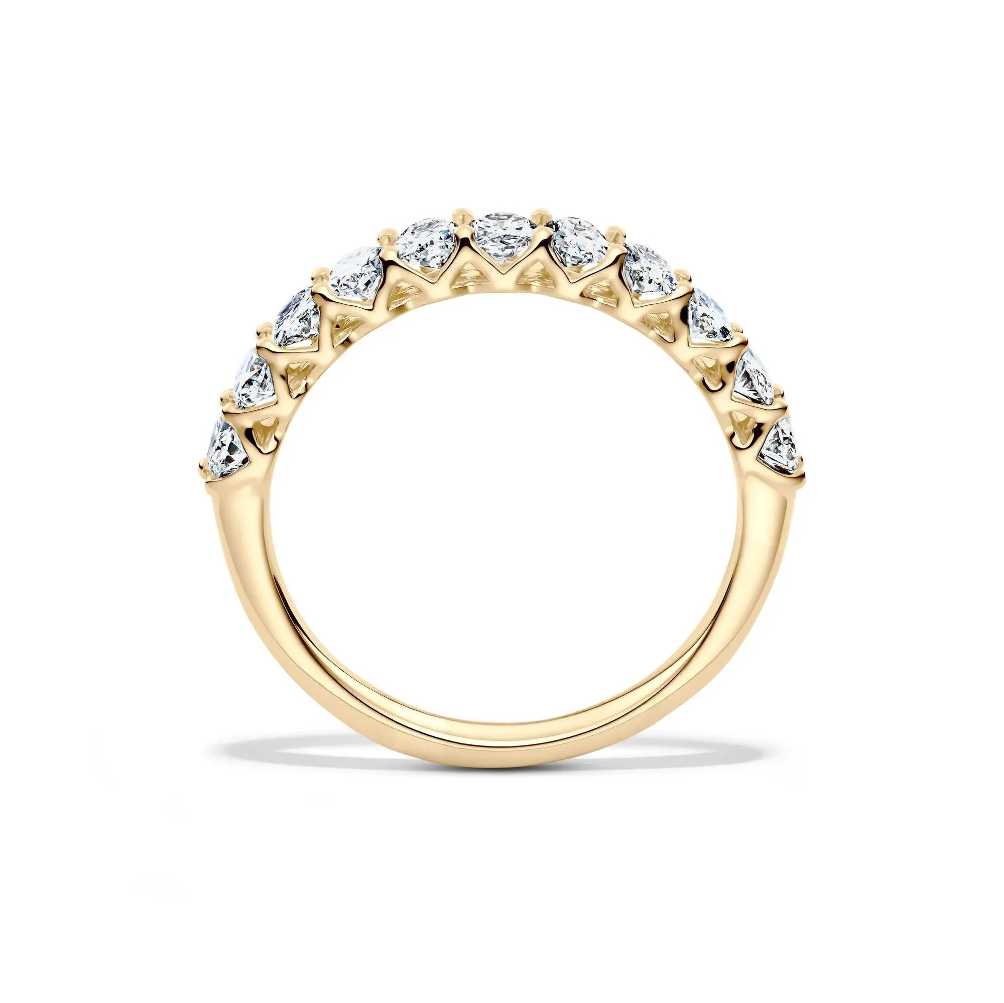 1 CT. Tw. Lab Grown Diamond Oval Anniversary Band Ring 14K Yellow Gold Size 8.5 2.5mm - Image 2