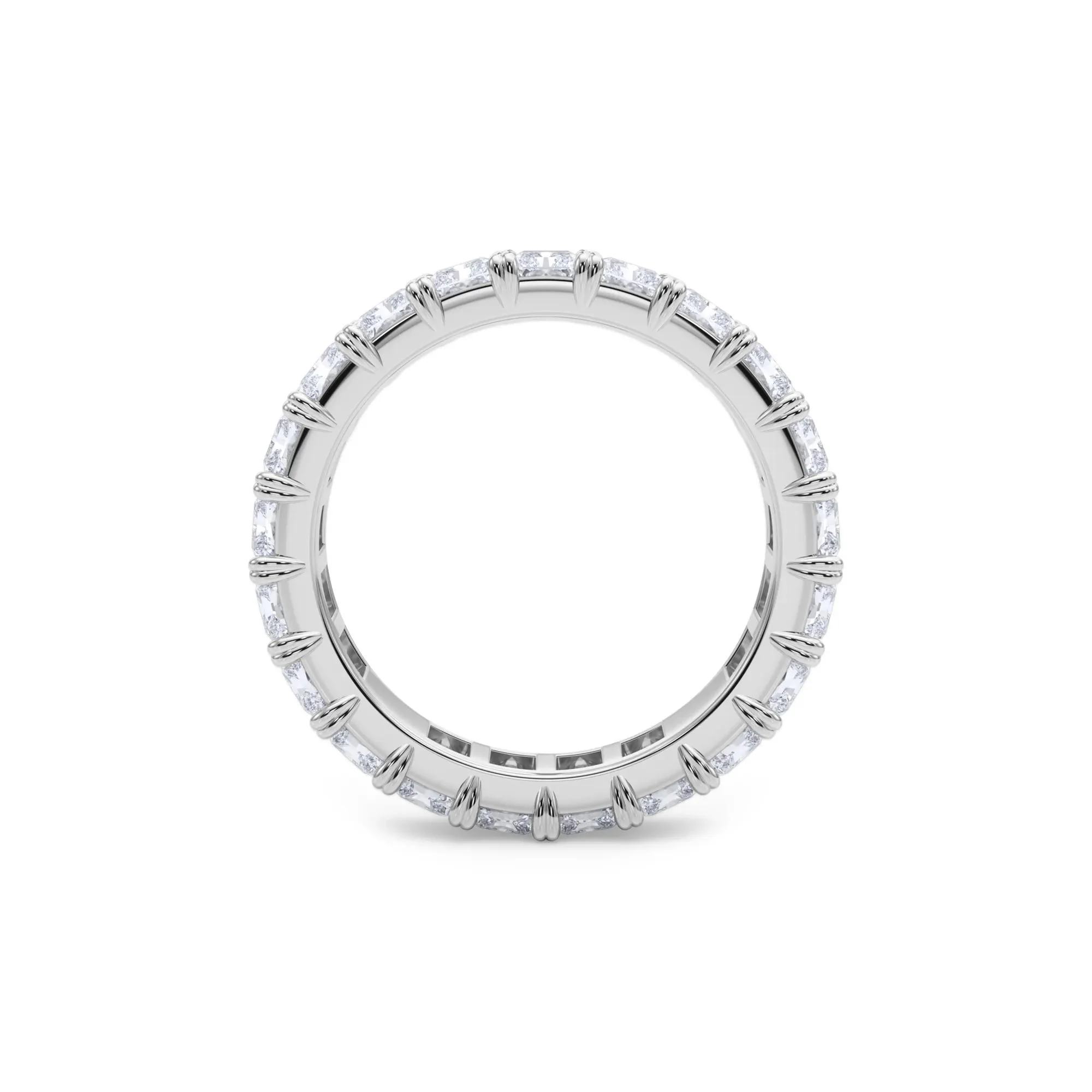 5 CT. Tw. Lab Grown Diamond Radiant-Cut Eternity Band Ring 14K White Gold Size 5 - Image 2