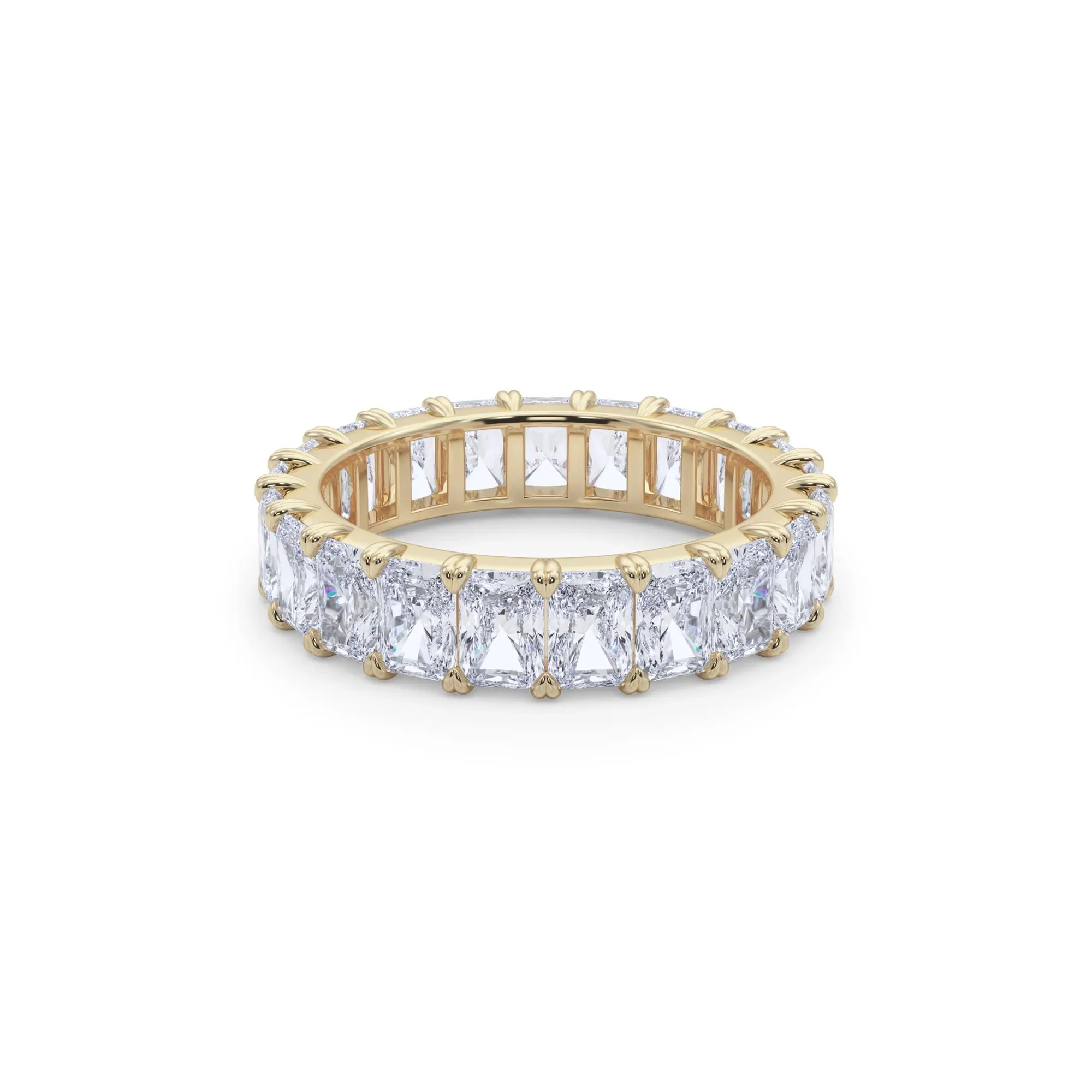 5 CT. Tw. Lab Grown Diamond Radiant-Cut Eternity Band Ring 14K Yellow Gold Size 6 - Image 5