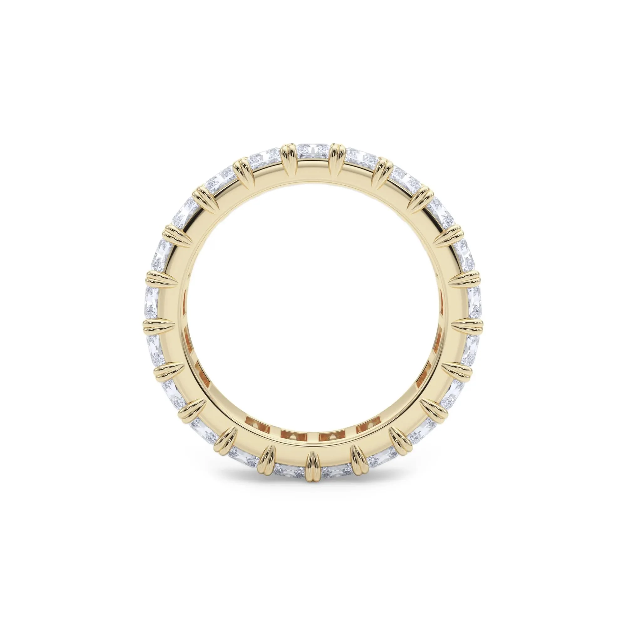 5 CT. Tw. Lab Grown Diamond Radiant-Cut Eternity Band Ring 14K Yellow Gold Size 7.5 - Image 2
