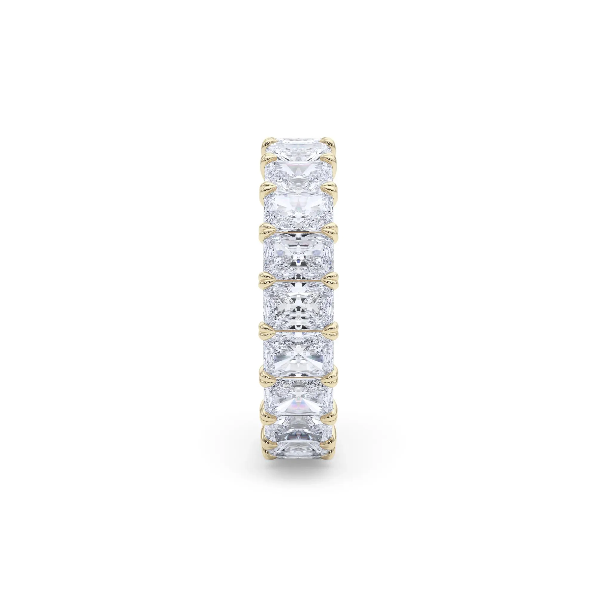 5 CT. Tw. Lab Grown Diamond Radiant-Cut Eternity Band Ring 14K Yellow Gold Size 8 - Image 3