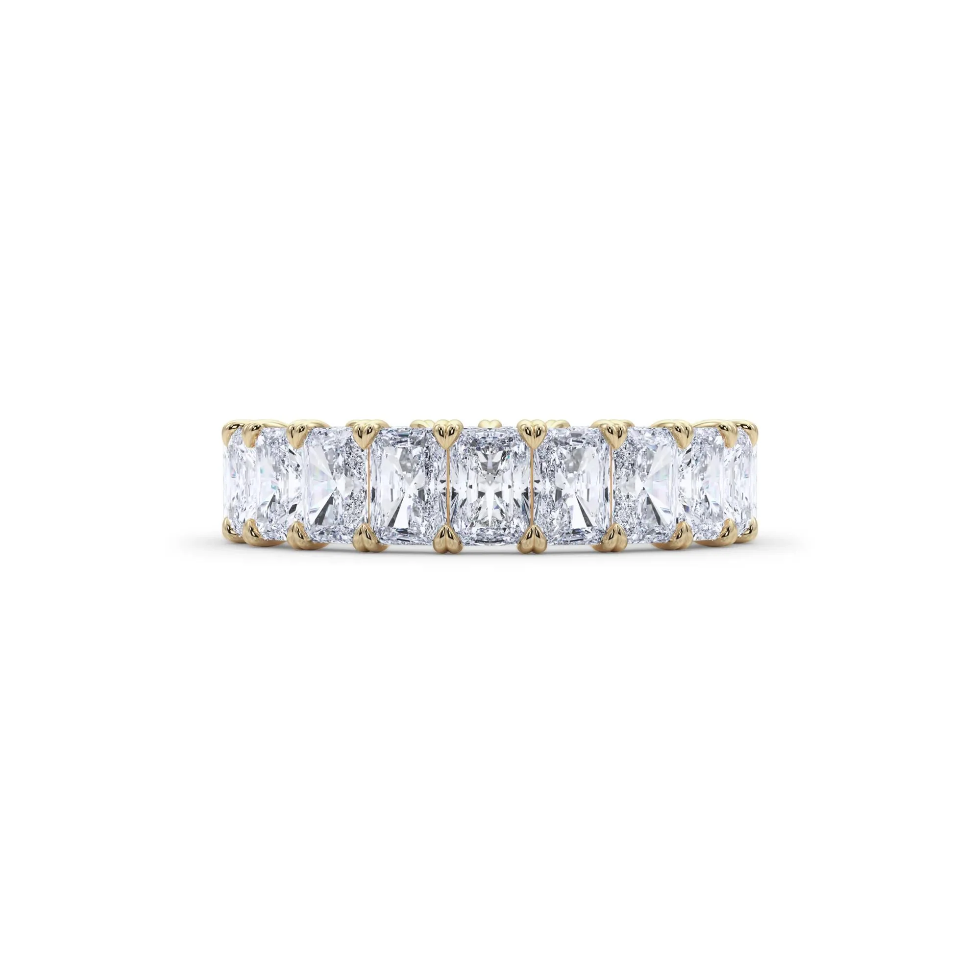 5 CT. Tw. Lab Grown Diamond Radiant-Cut Eternity Band Ring 14K Yellow Gold Size 8.5