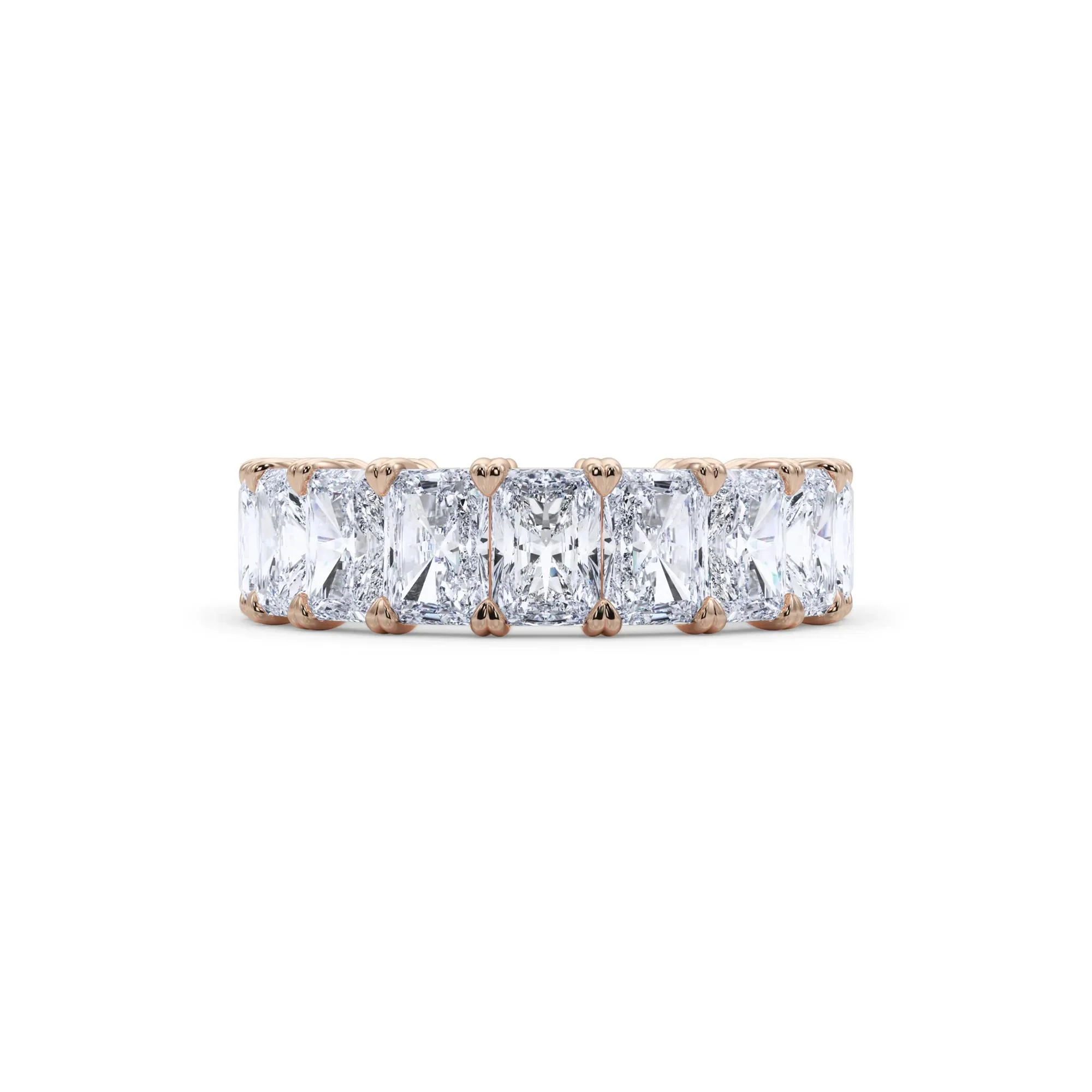 7 CT. Tw. Lab Grown Diamond Radiant-Cut Eternity Band Ring 14K Rose Gold Size 4.5