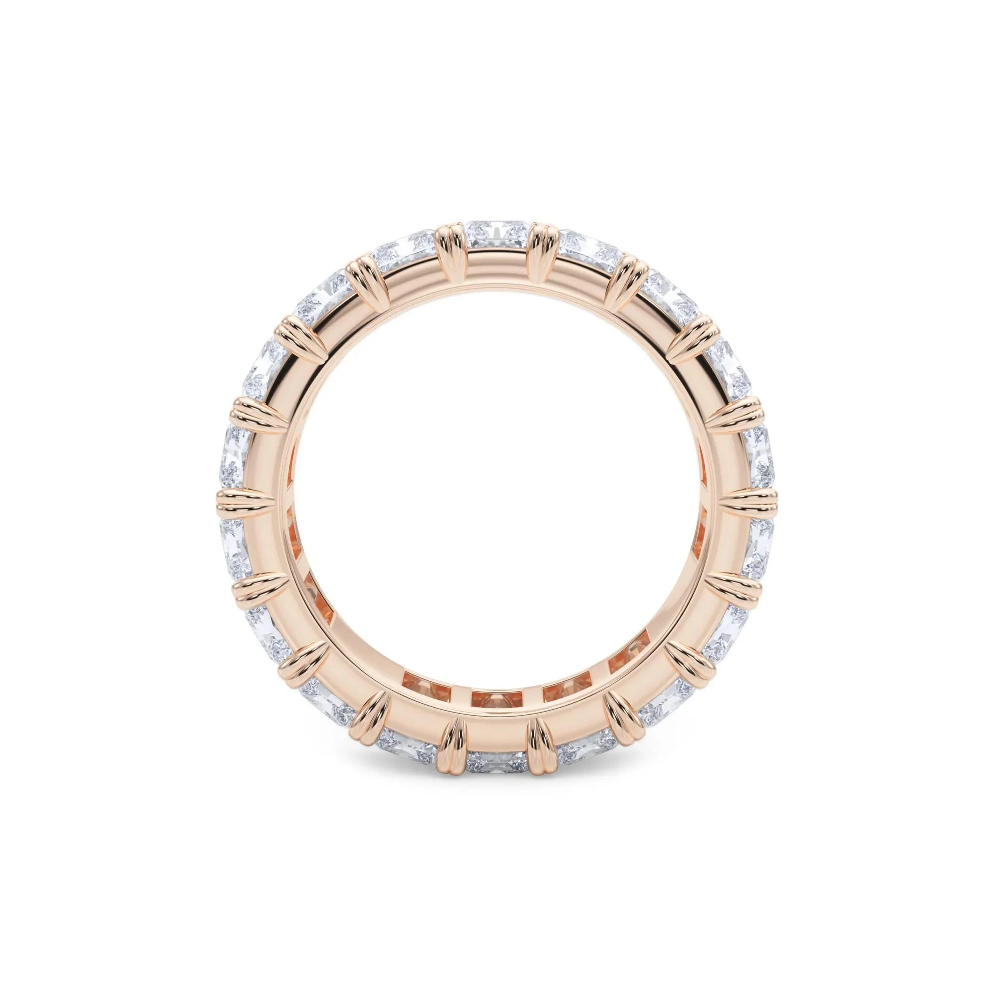7 CT. Tw. Lab Grown Diamond Radiant-Cut Eternity Band Ring 14K Rose Gold Size 4.5 - Image 2