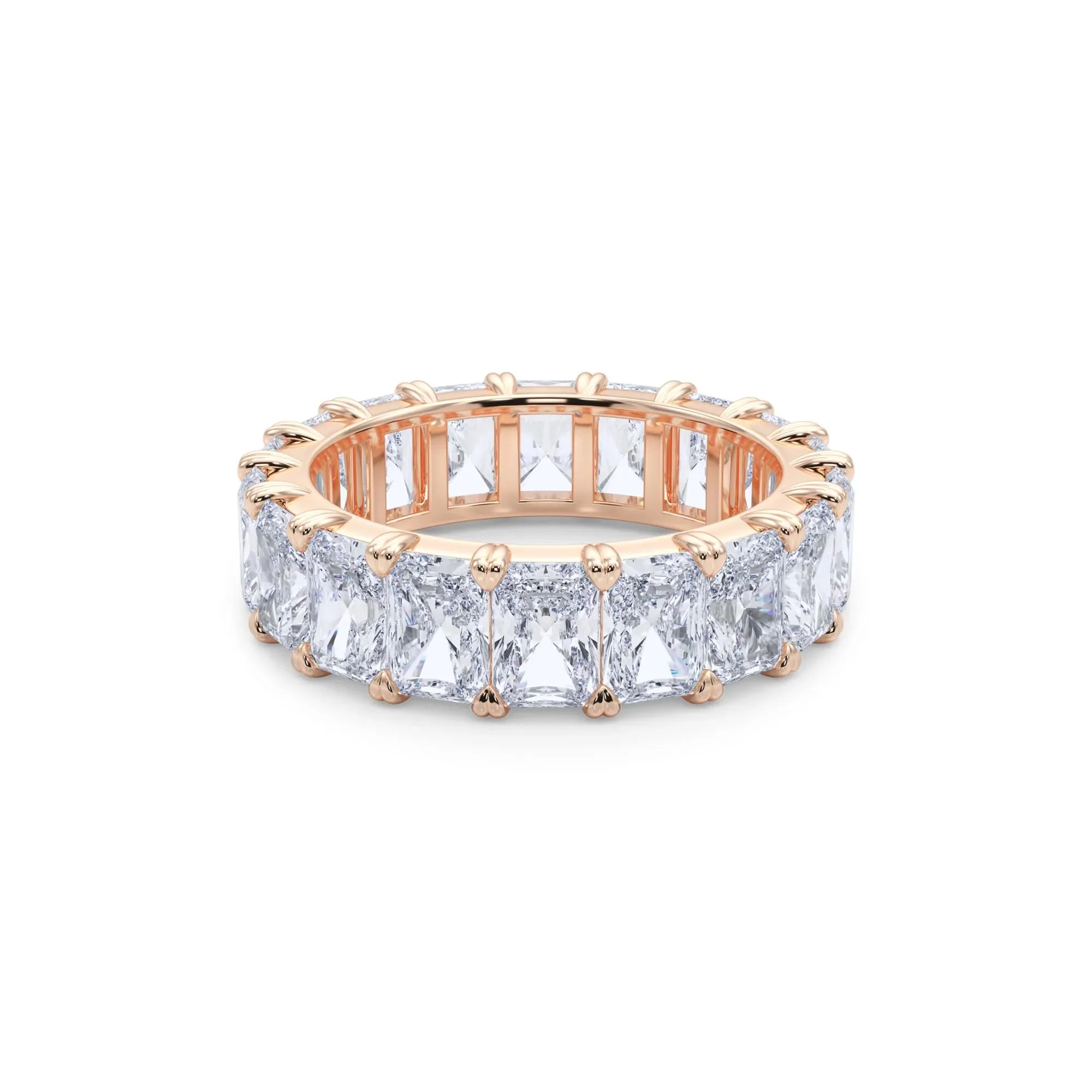 7 CT. Tw. Lab Grown Diamond Radiant-Cut Eternity Band Ring 14K Rose Gold Size 6.5 - Image 5