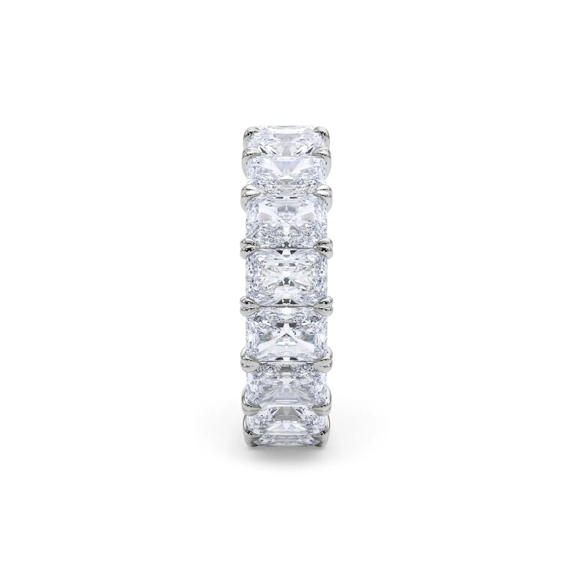 7 CT. Tw. Lab Grown Diamond Radiant-Cut Eternity Band Ring 14K White Gold Size 6 - Image 3