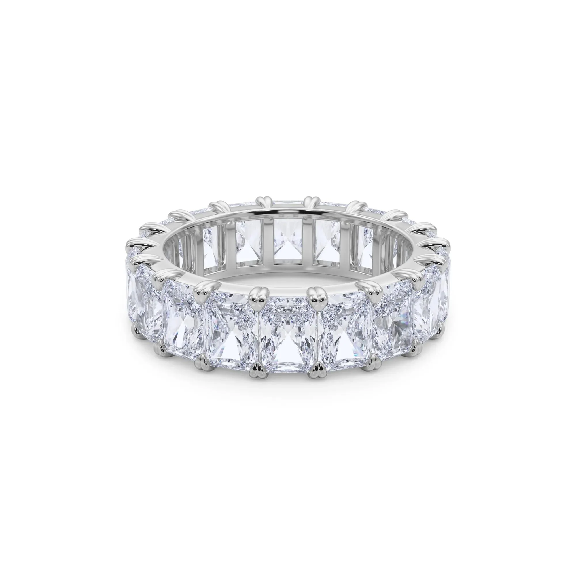 7 CT. Tw. Lab Grown Diamond Radiant-Cut Eternity Band Ring 14K White Gold Size 9 - Image 5