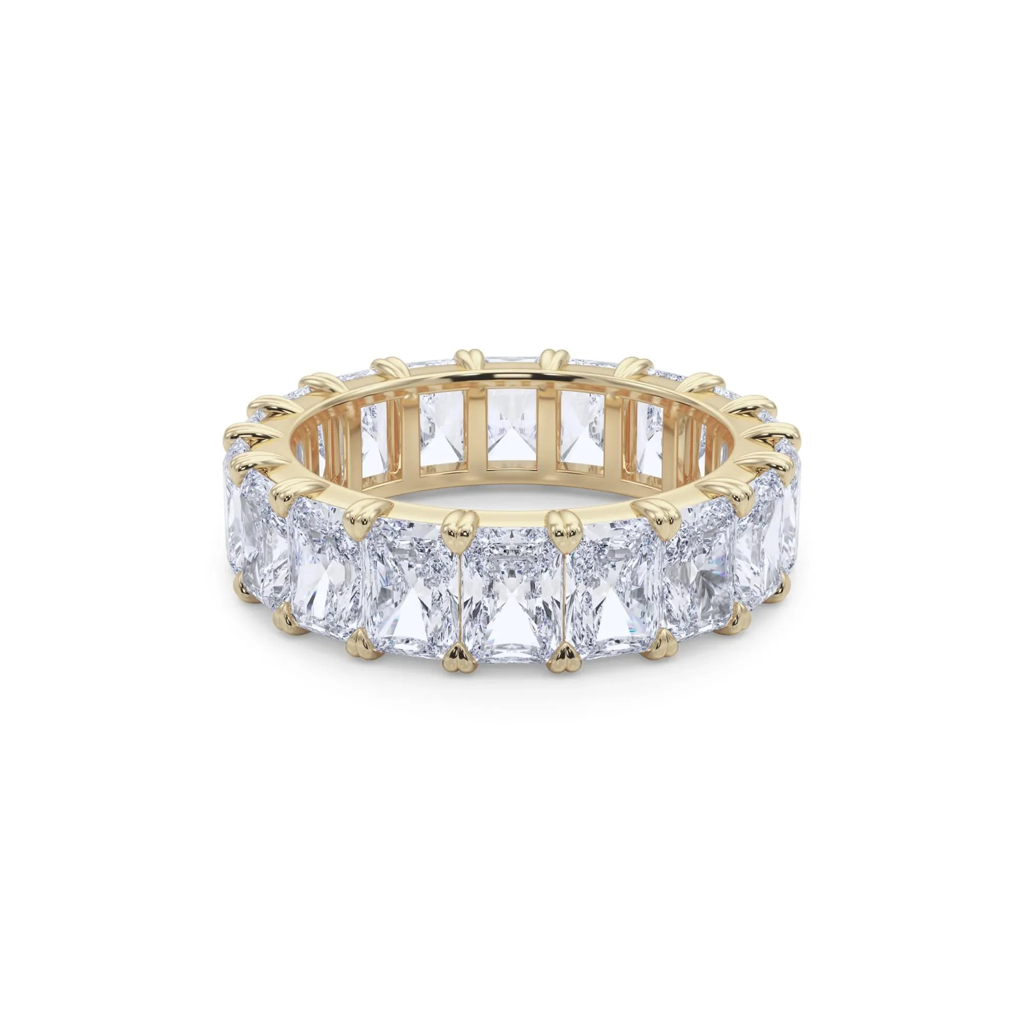 7 CT. Tw. Lab Grown Diamond Radiant-Cut Eternity Band Ring 14K Yellow Gold Size 4.5 - Image 5