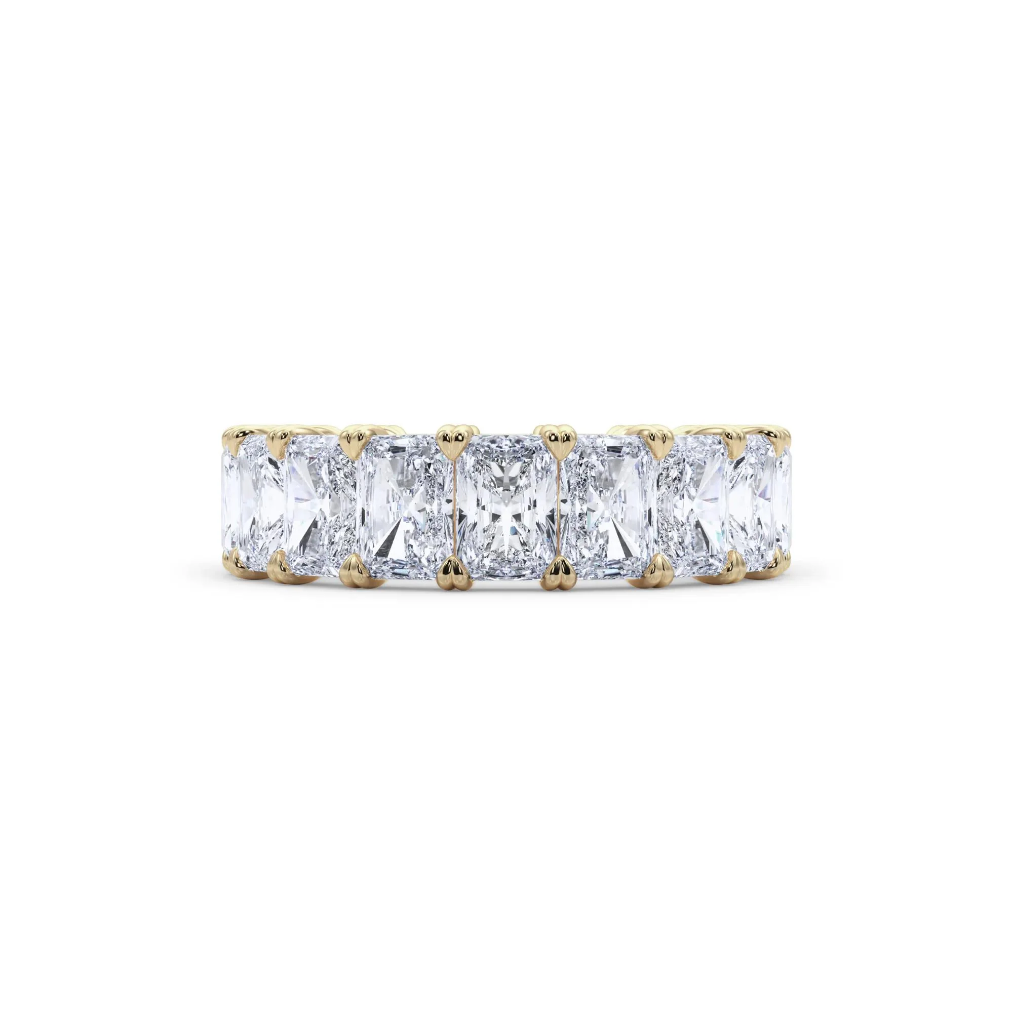 7 CT. Tw. Lab Grown Diamond Radiant-Cut Eternity Band Ring 14K Yellow Gold Size 6.5