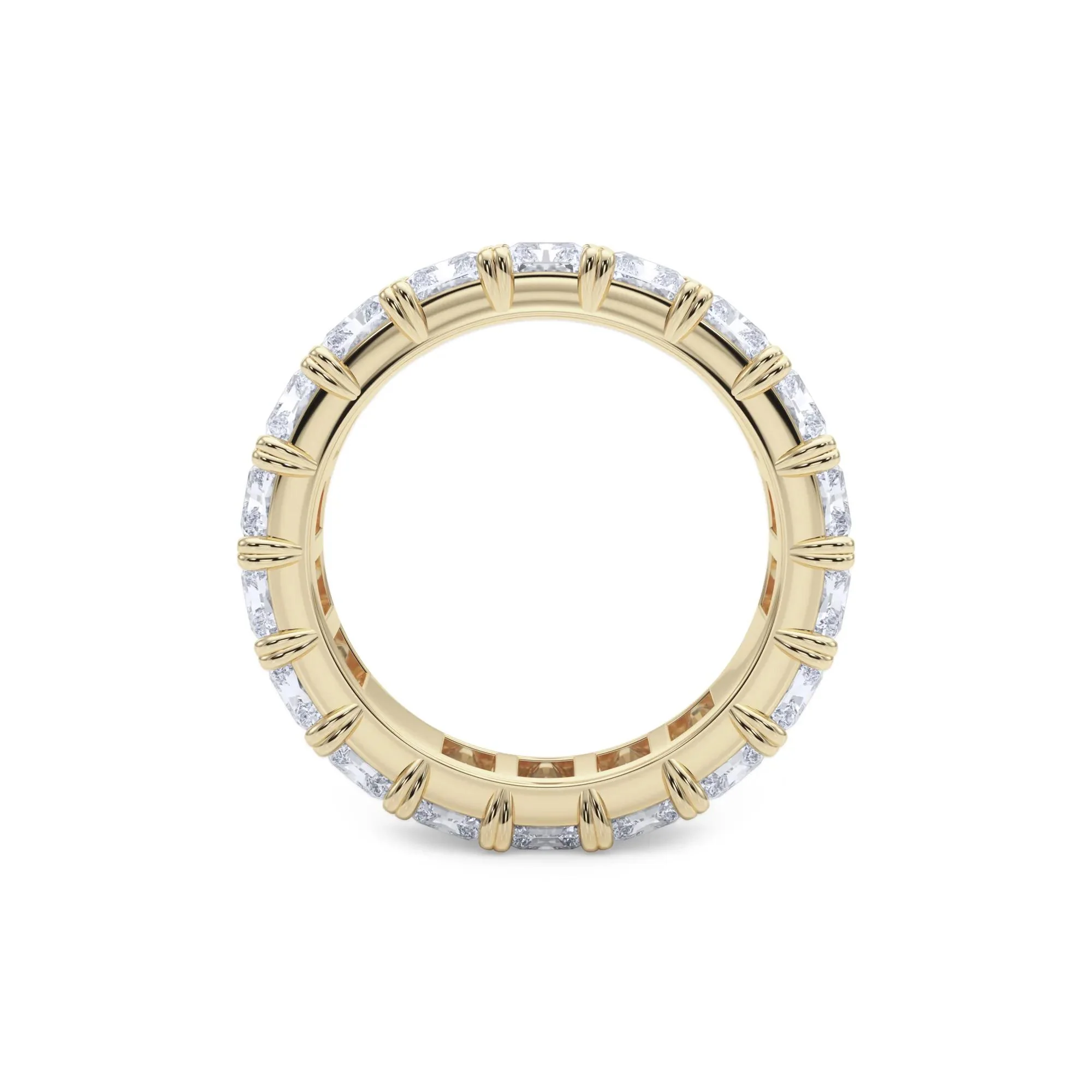 7 CT. Tw. Lab Grown Diamond Radiant-Cut Eternity Band Ring 14K Yellow Gold Size 6.5 - Image 2
