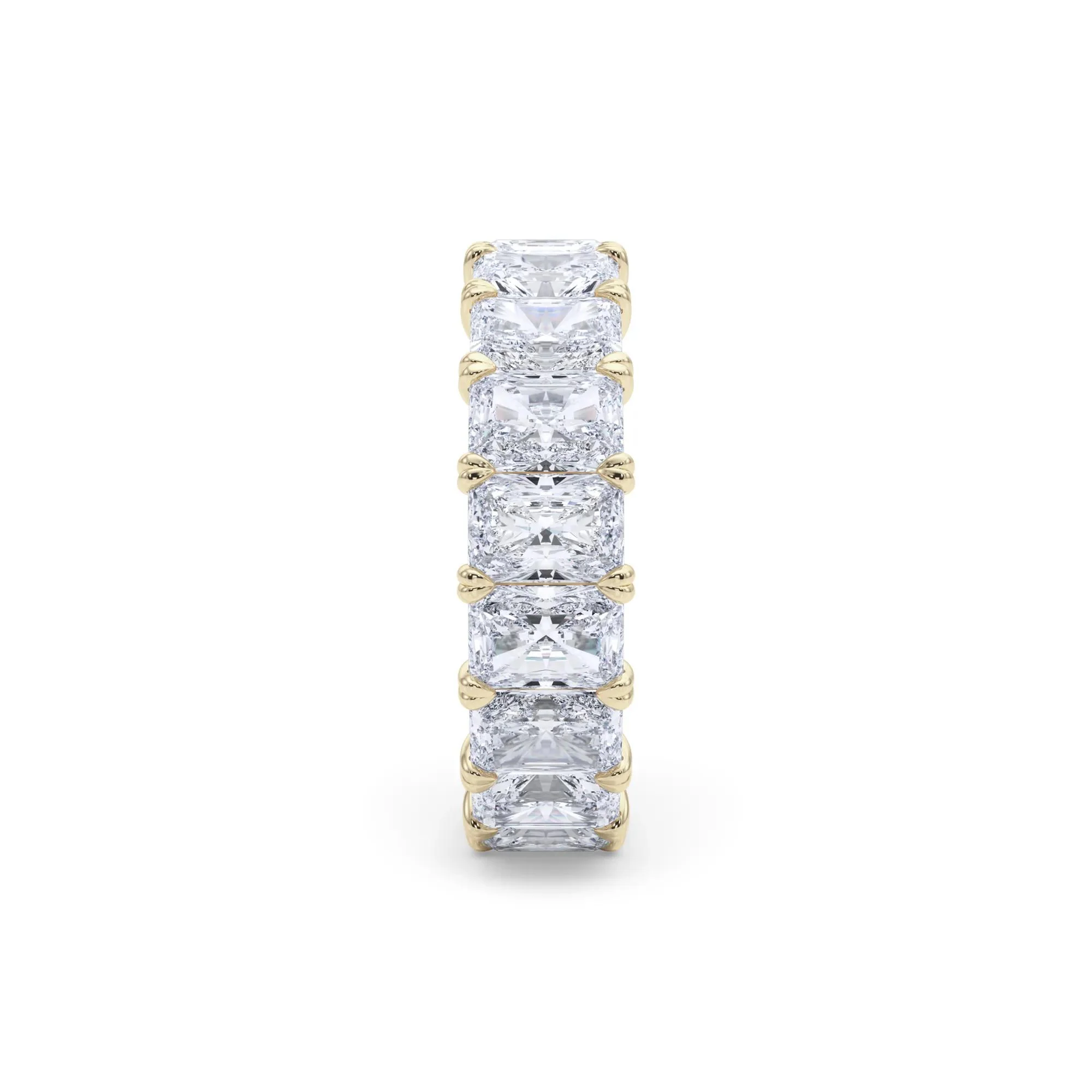 7 CT. Tw. Lab Grown Diamond Radiant-Cut Eternity Band Ring 14K Yellow Gold Size 7 - Image 3