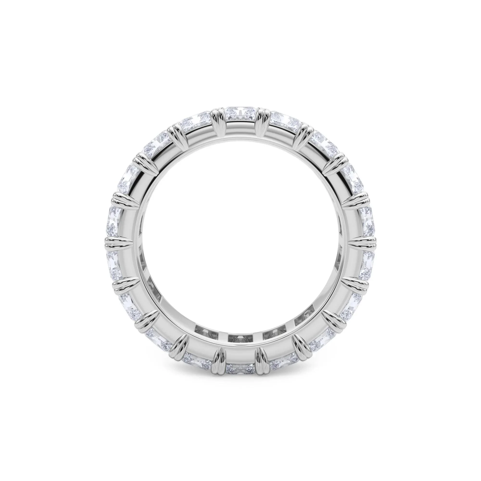 7 CT. Tw. Lab Grown Diamond Radiant-Cut Eternity Band Ring Platinum White Size 8 - Image 2