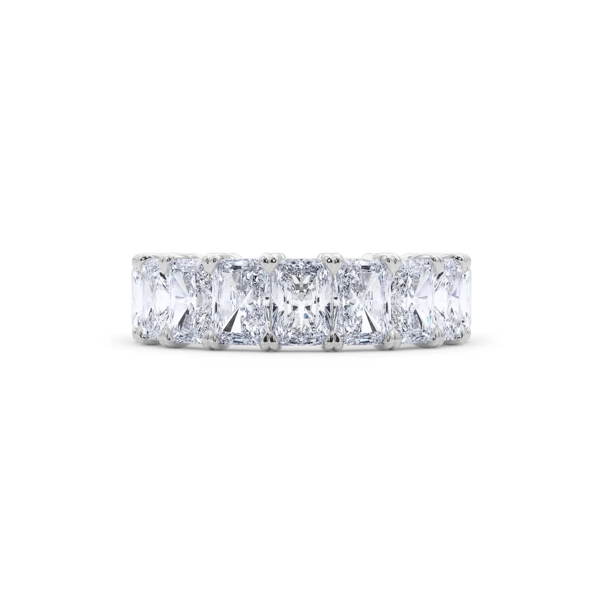 7 CT. Tw. Lab Grown Diamond Radiant-Cut Eternity Band Ring Platinum White Size 8.5
