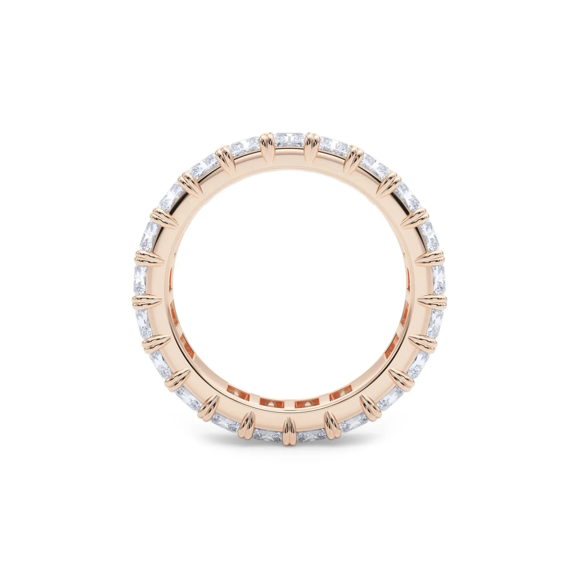 5 CT. Tw. Lab Grown Diamond Radiant-Cut Eternity Band Ring 14K Rose Gold Size 5.5 - Image 2