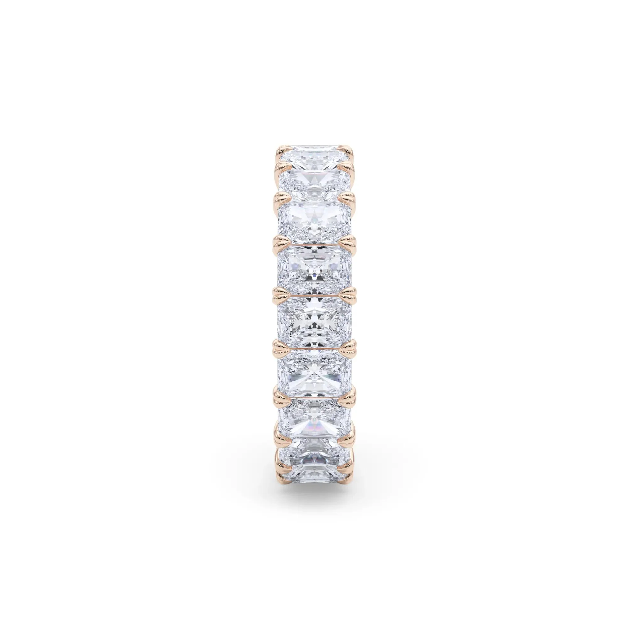 5 CT. Tw. Lab Grown Diamond Radiant-Cut Eternity Band Ring 14K Rose Gold Size 5.5 - Image 3