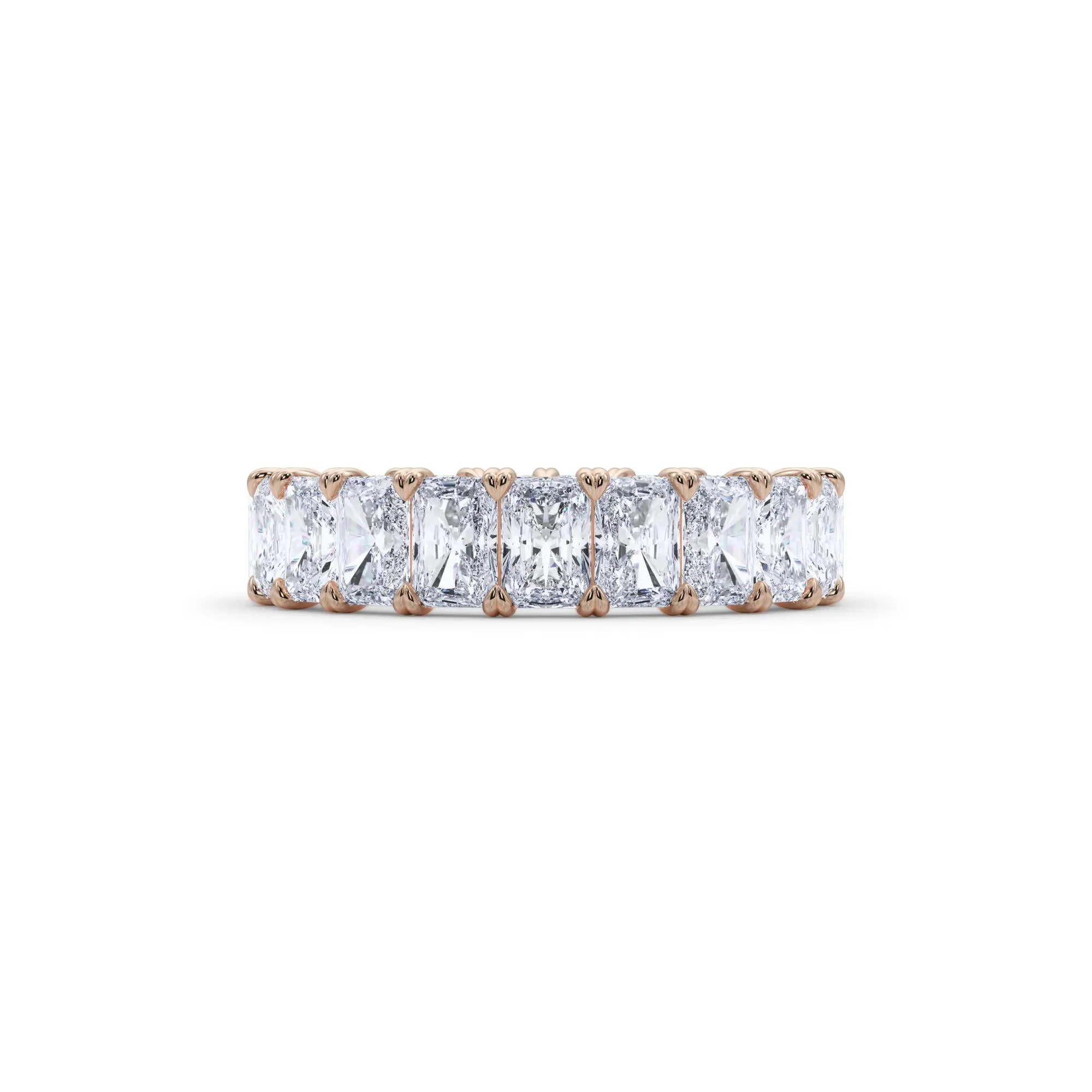 5 CT. Tw. Lab Grown Diamond Radiant-Cut Eternity Band Ring 14K Rose Gold Size 6