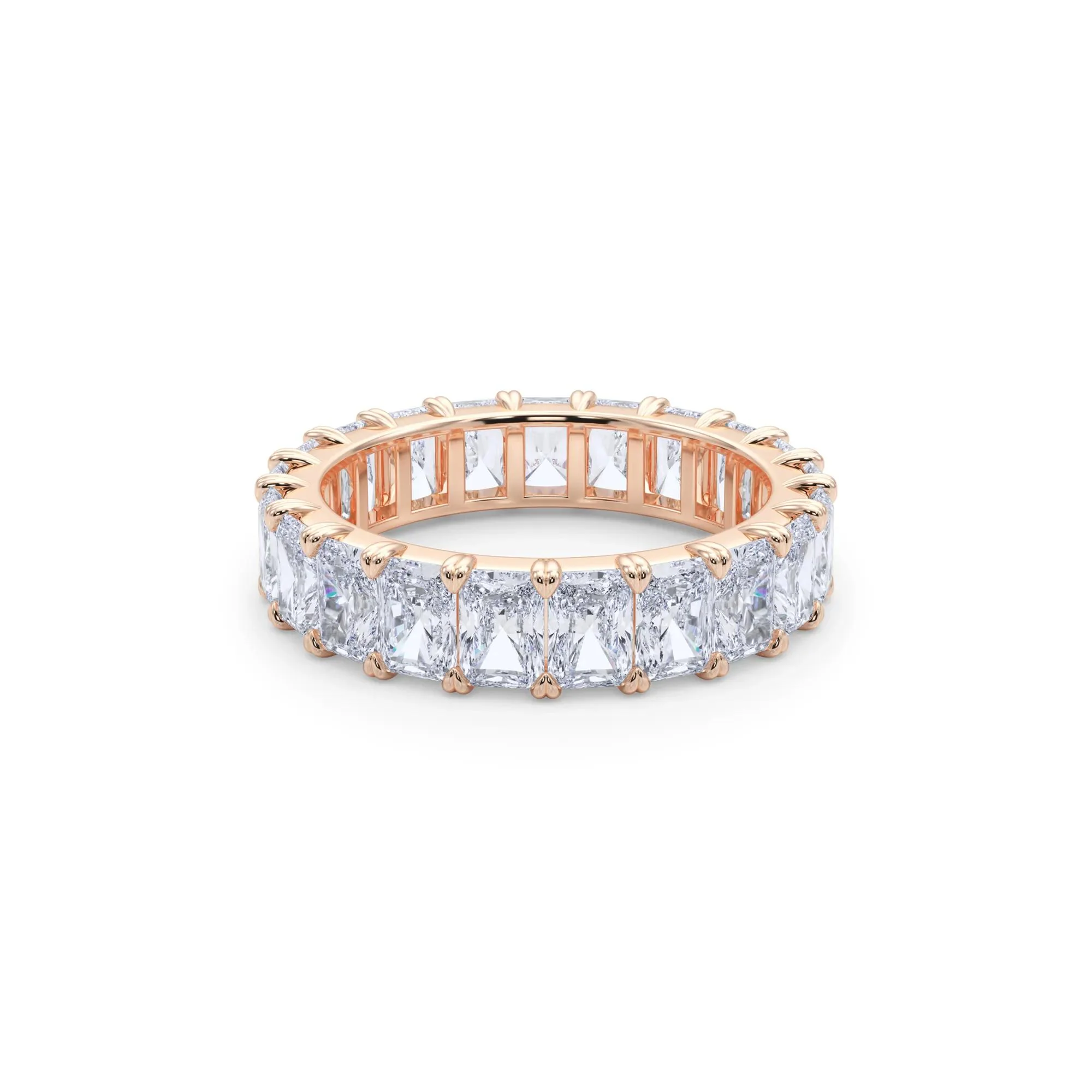 5 CT. Tw. Lab Grown Diamond Radiant-Cut Eternity Band Ring 14K Rose Gold Size 8 - Image 5