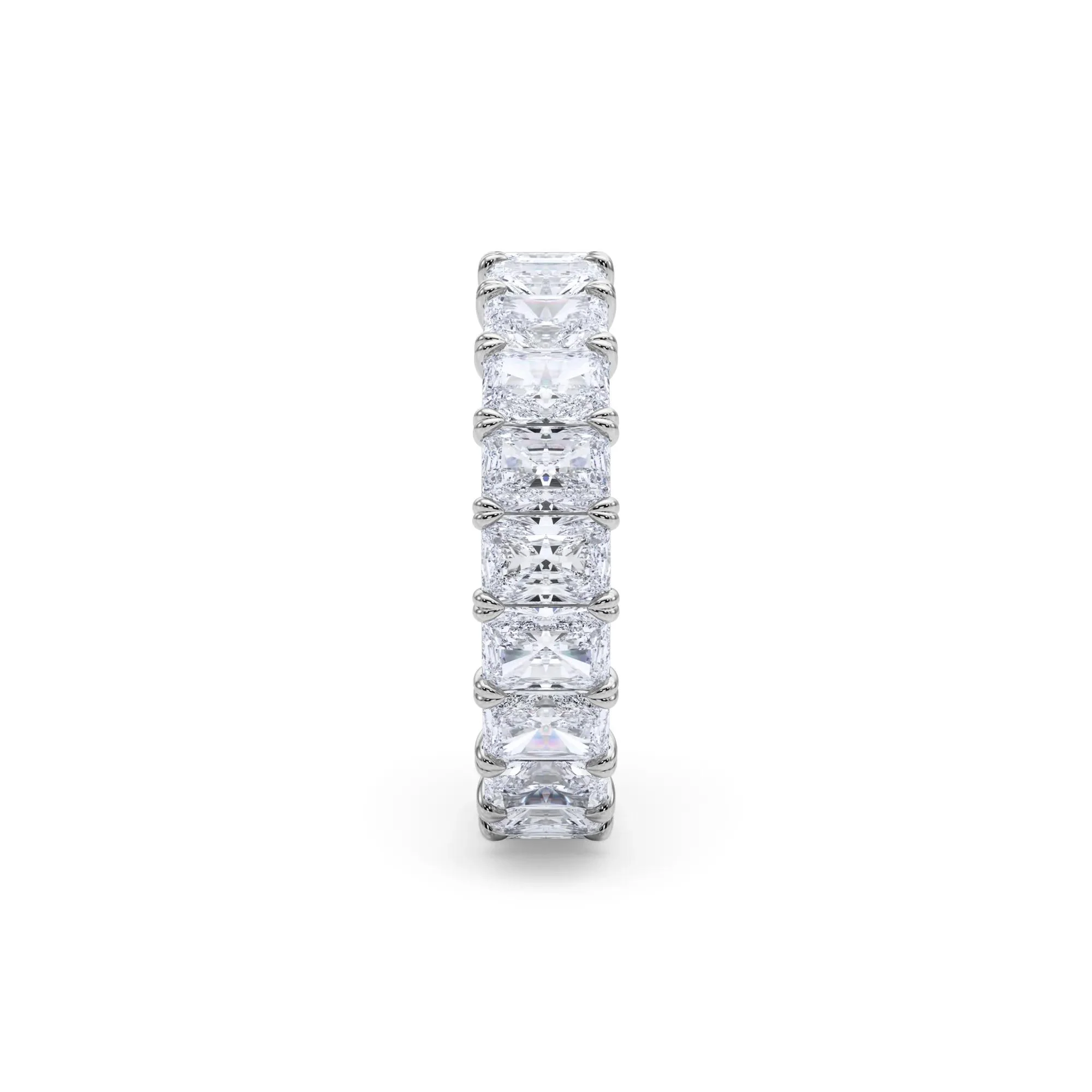5 CT. Tw. Lab Grown Diamond Radiant-Cut Eternity Band Ring Platinum White Size 5.5 - Image 3