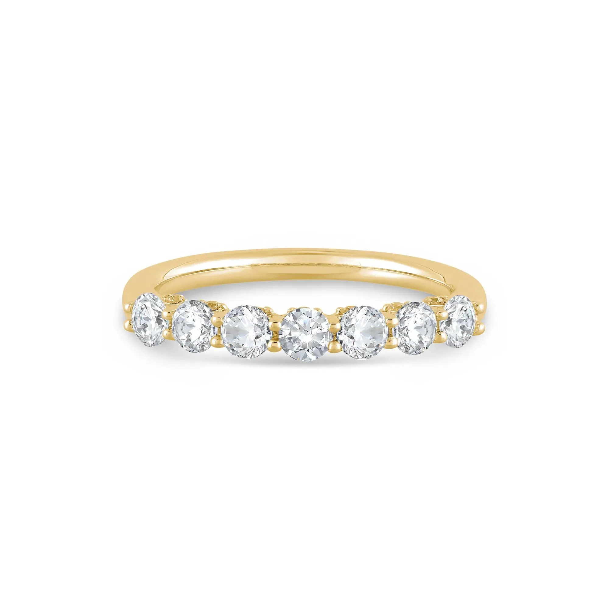 1 CT. Tw. Lab Grown Diamond Band Ring 14K Yellow Gold Round Brilliant Cut Size 7 1mm