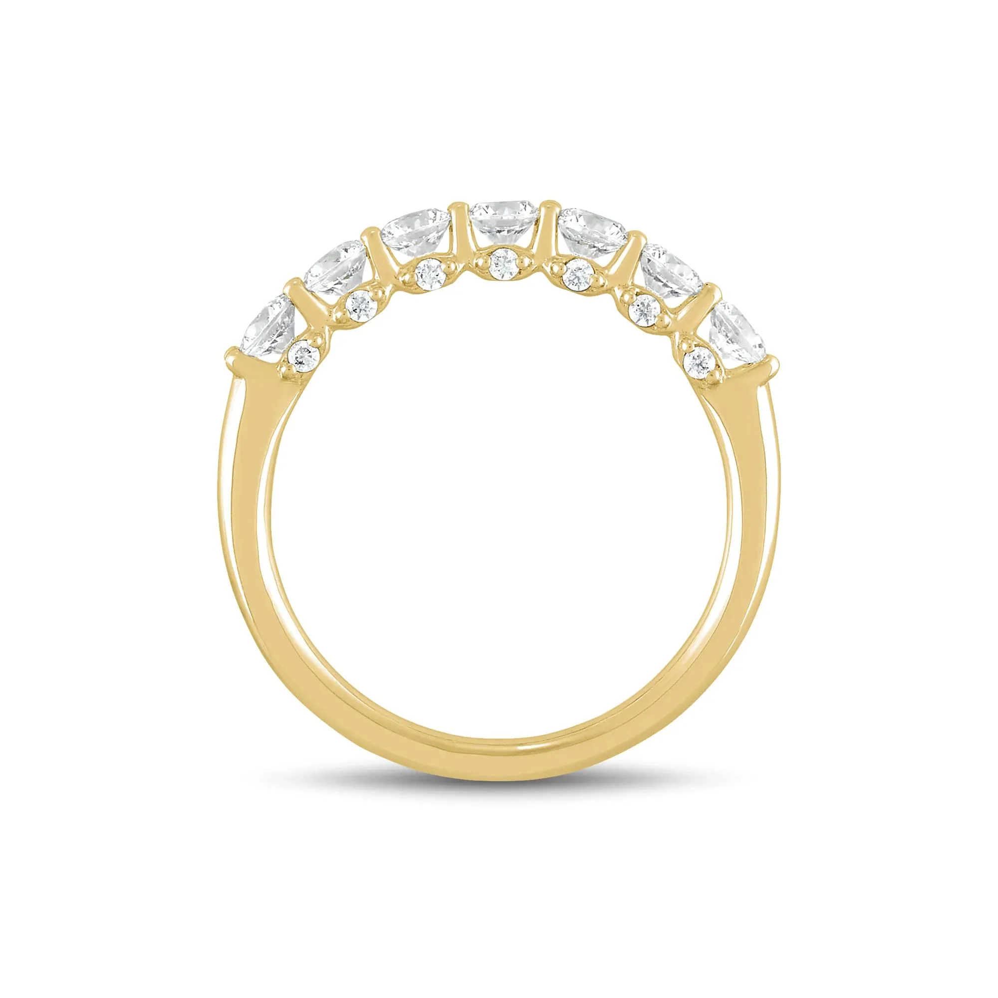 1 CT. Tw. Lab Grown Diamond Band Ring 14K Yellow Gold Round Brilliant Cut Size 7 1mm - Image 2