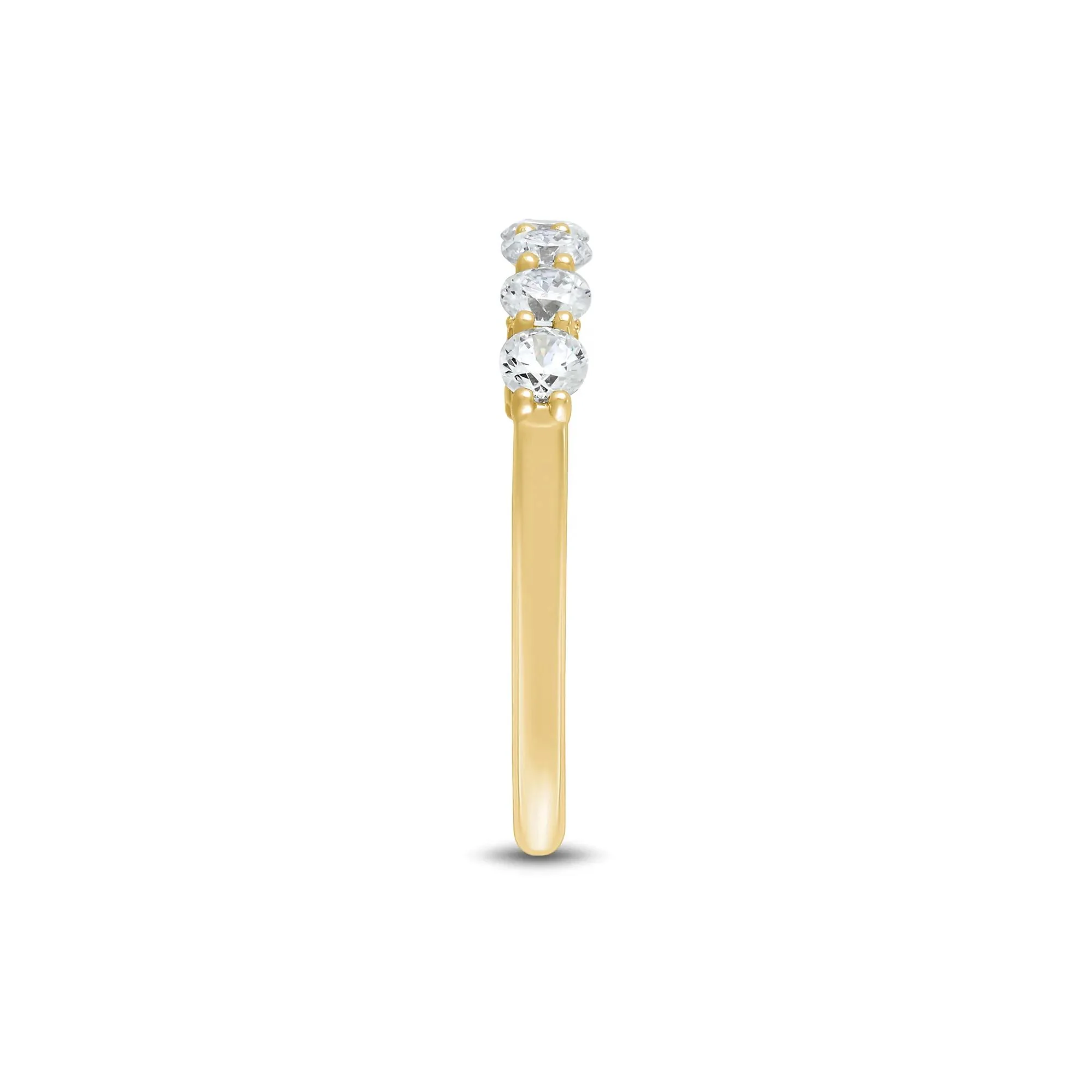 1 CT. Tw. Lab Grown Diamond Band Ring 14K Yellow Gold Round Brilliant Cut Size 8.5 1mm - Image 3