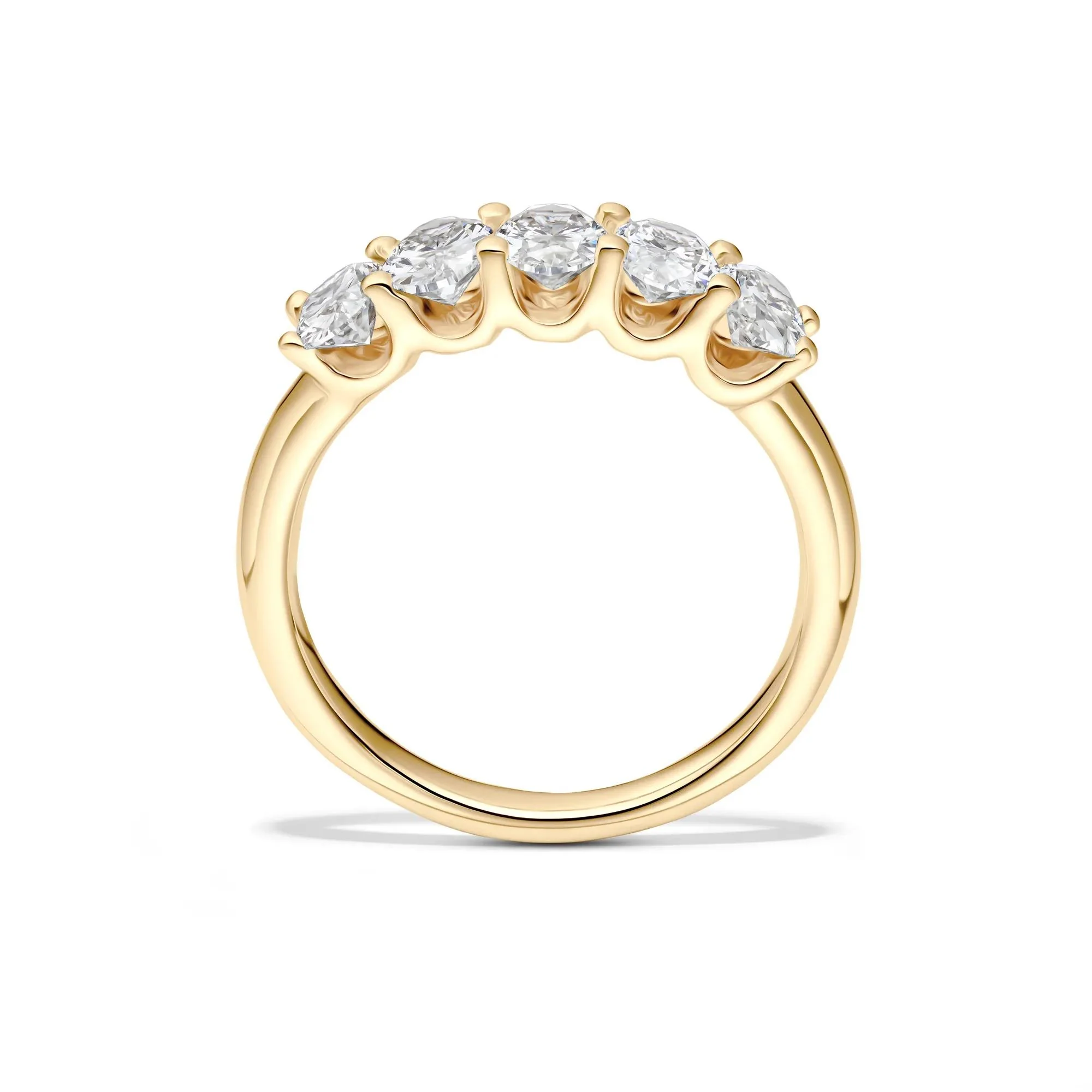 1/2 CT. Tw. Lab Grown Diamond Band Ring 14K Yellow Gold (1-) Size 5 1mm - Image 2