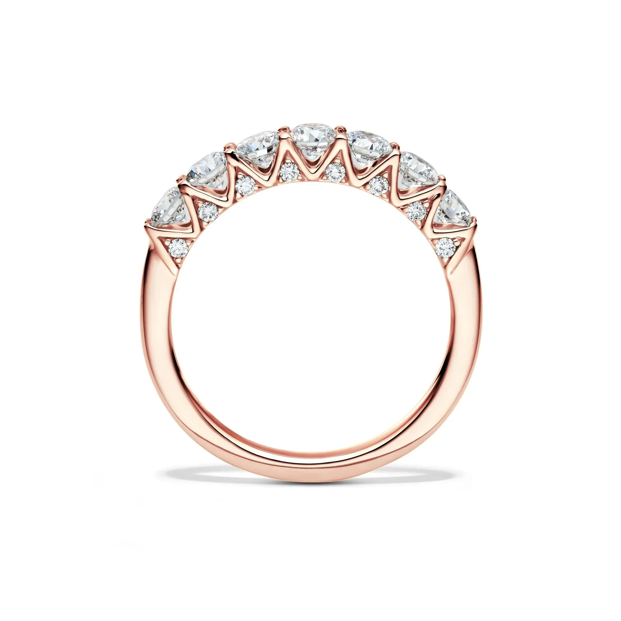 1 CT. Tw. Lab Grown Diamond Band Ring 14K Rose Gold Round Brilliant Cut Size 4 1mm - Image 2
