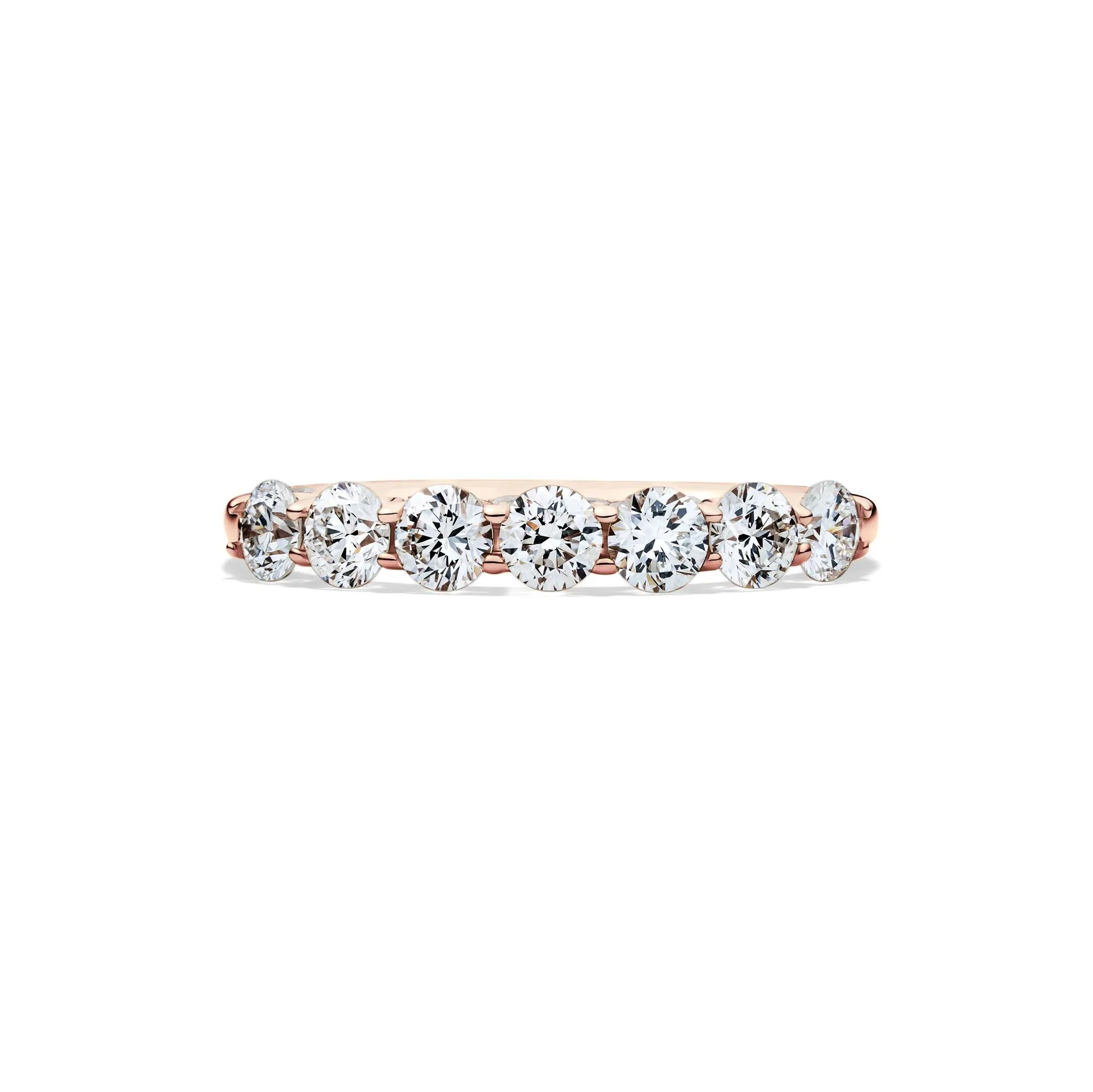 1 CT. Tw. Lab Grown Diamond Band Ring 14K Rose Gold Round Brilliant Cut Size 9 1mm