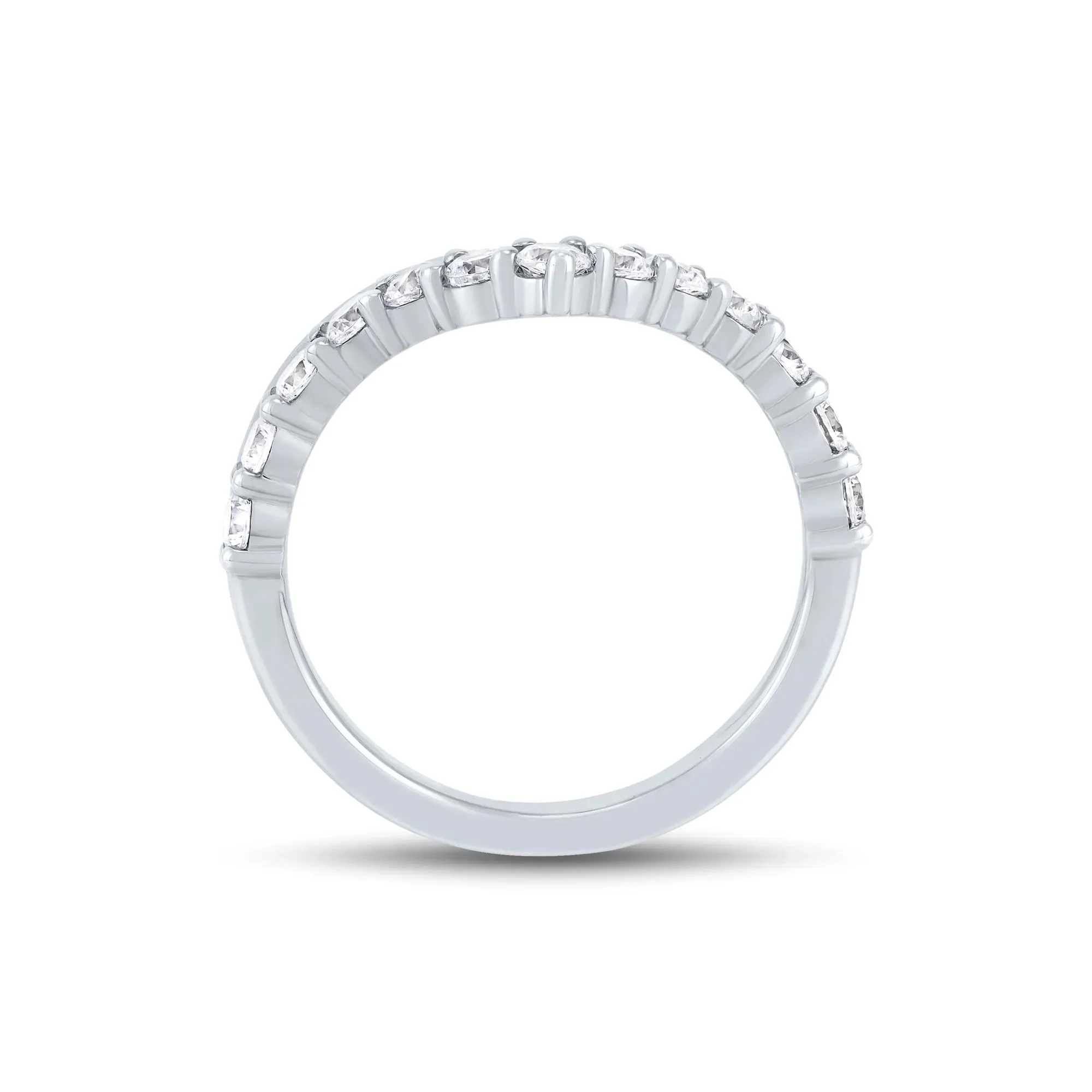 3/4 CT. Tw. Lab Grown Diamond Chevron Enhancer 14K White Gold Ring Size 8.5 1mm - Image 2