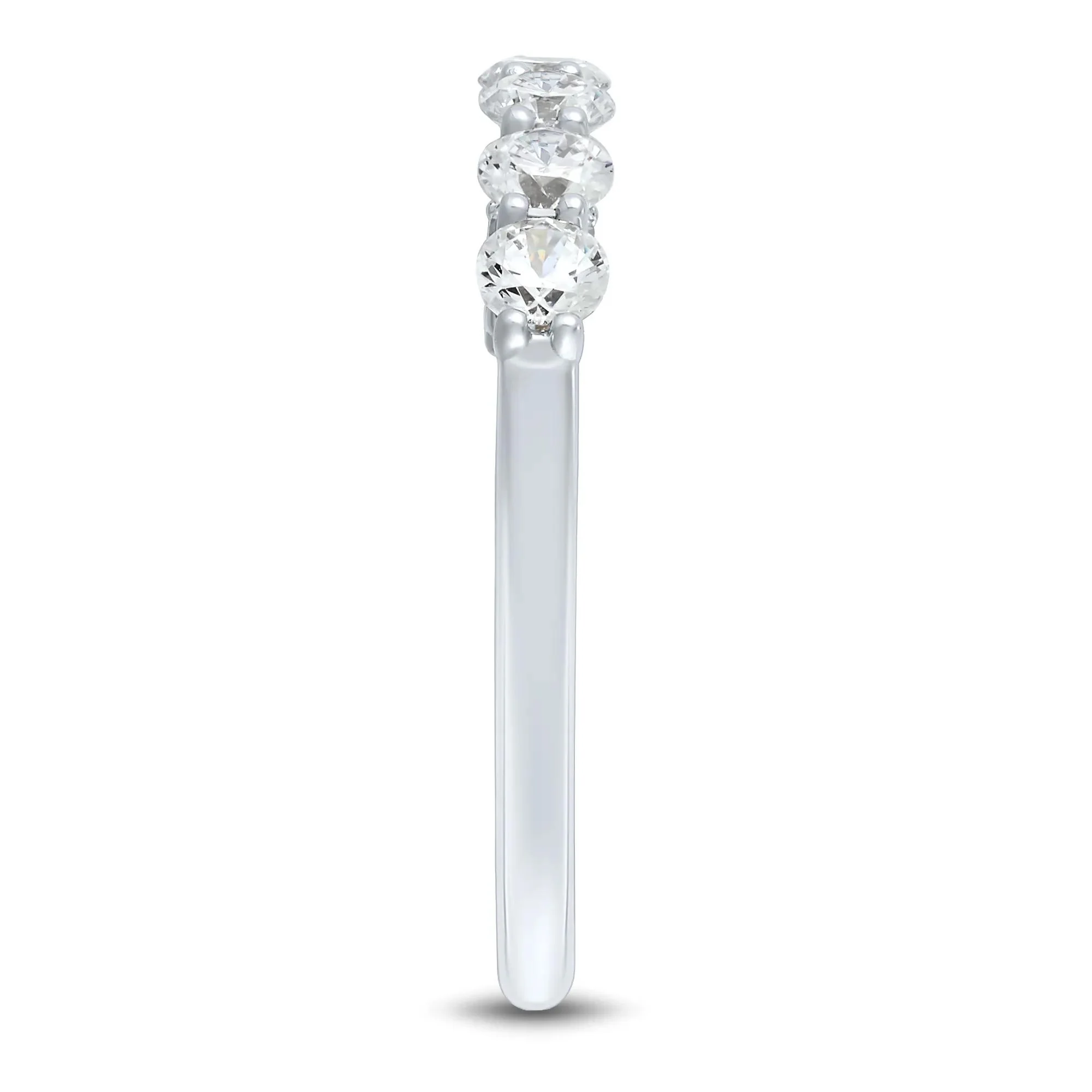 1 CT. Tw. Lab Grown Diamond Band Ring 14K White Gold Round Brilliant Cut Size 6.5 1mm - Image 3