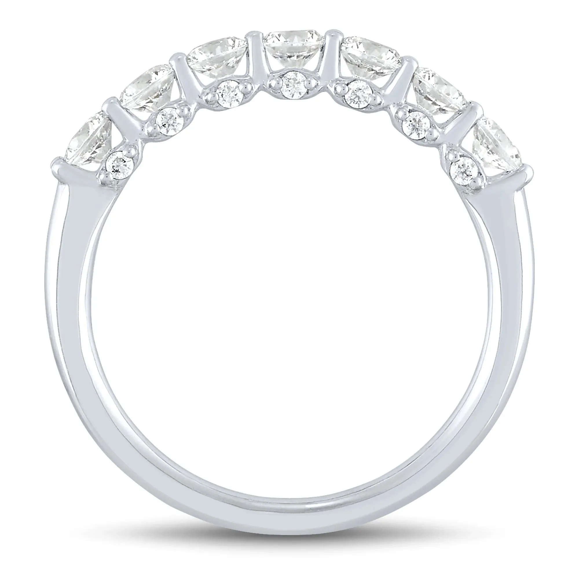 1 CT. Tw. Lab Grown Diamond Band Ring 14K White Gold Round Brilliant Cut Size 8.5 1mm - Image 2