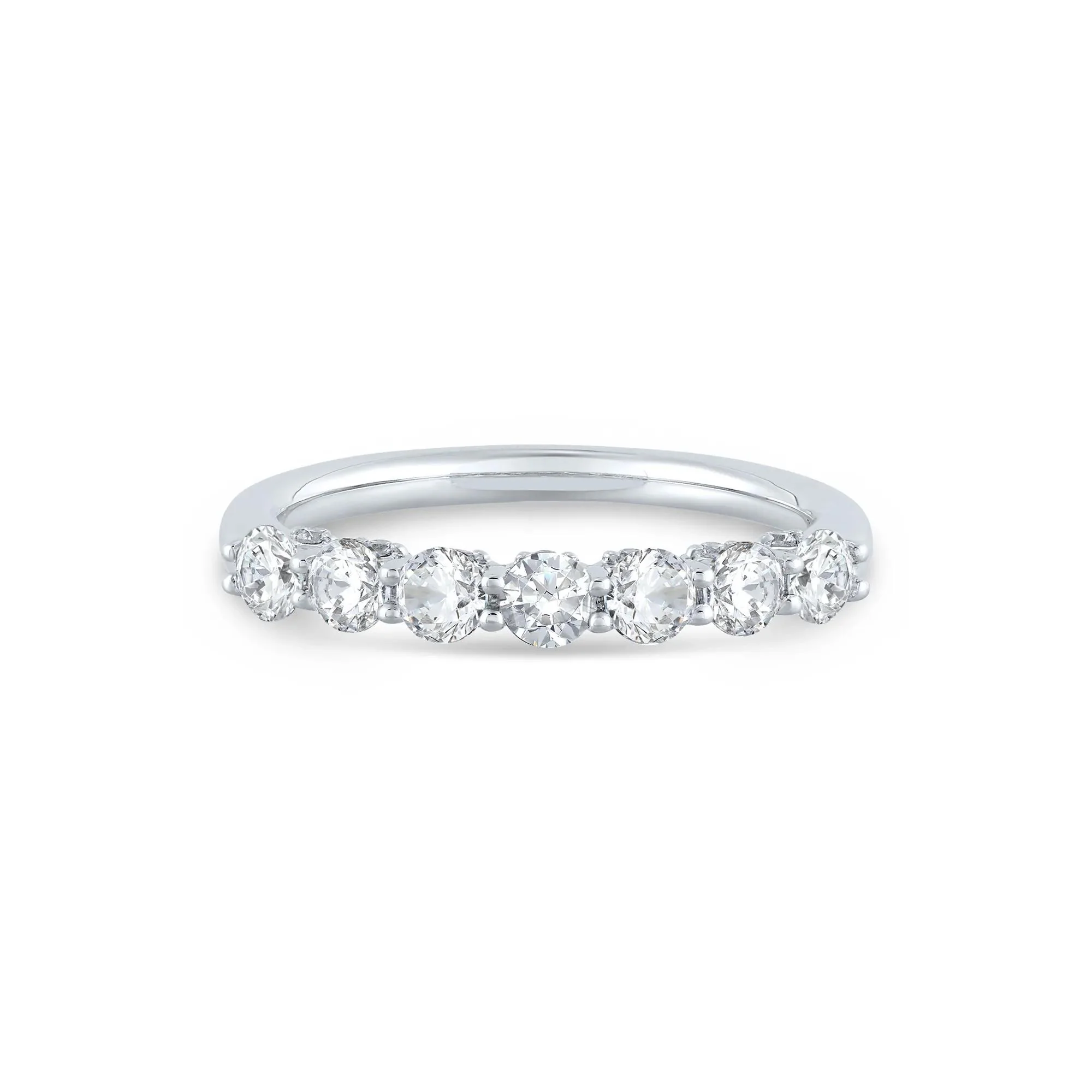 1 CT. Tw. Lab Grown Diamond Band Ring 14K White Gold Round Brilliant Cut Size 9 1mm