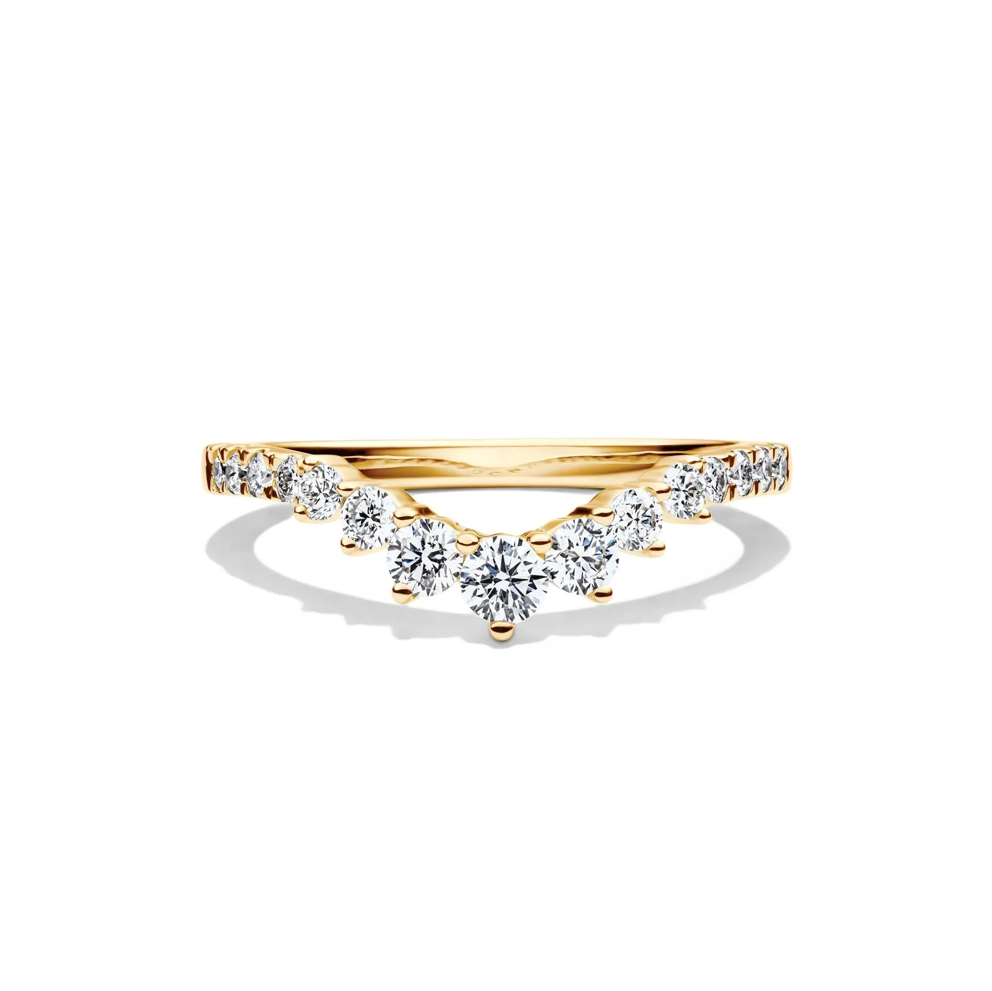 1/2 CT. Tw. Lab Grown Diamond Contour Band Ring 14K Yellow Gold Size 6