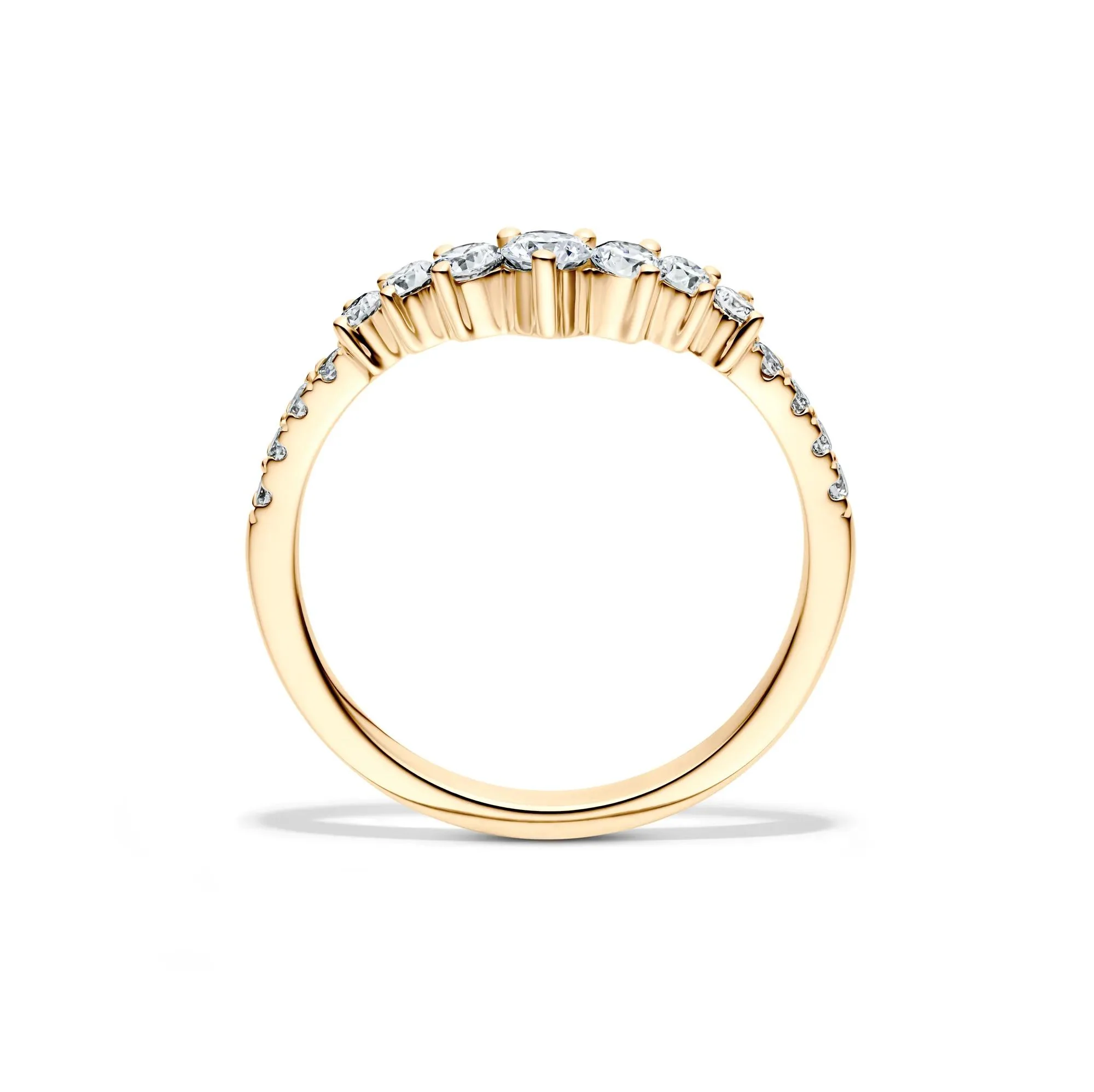 1/2 CT. Tw. Lab Grown Diamond Contour Band Ring 14K Yellow Gold Size 6 - Image 2