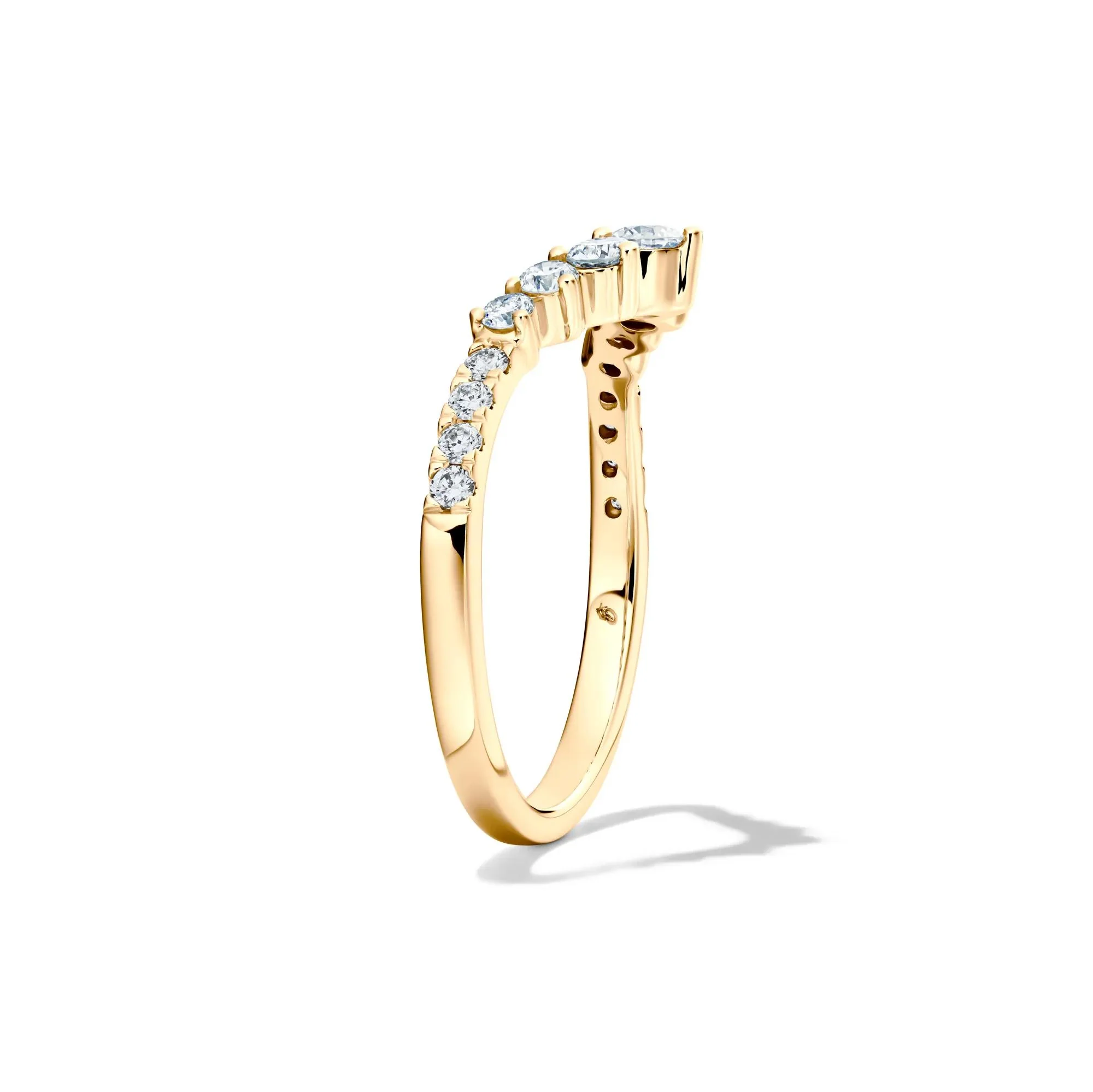 1/2 CT. Tw. Lab Grown Diamond Contour Band Ring 14K Yellow Gold Size 6 - Image 3