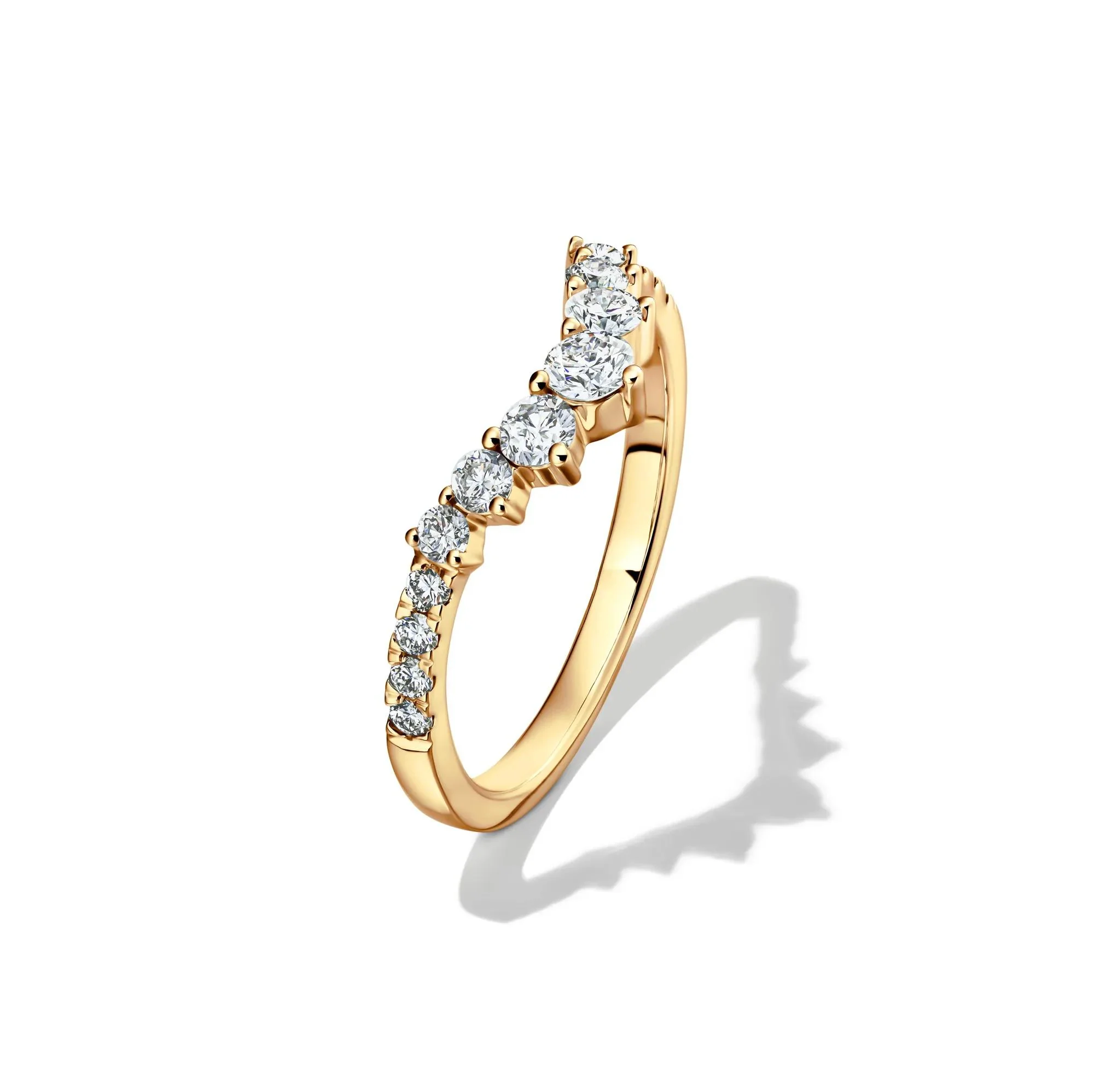 1/2 CT. Tw. Lab Grown Diamond Contour Band Ring 14K Yellow Gold Size 9 - Image 4