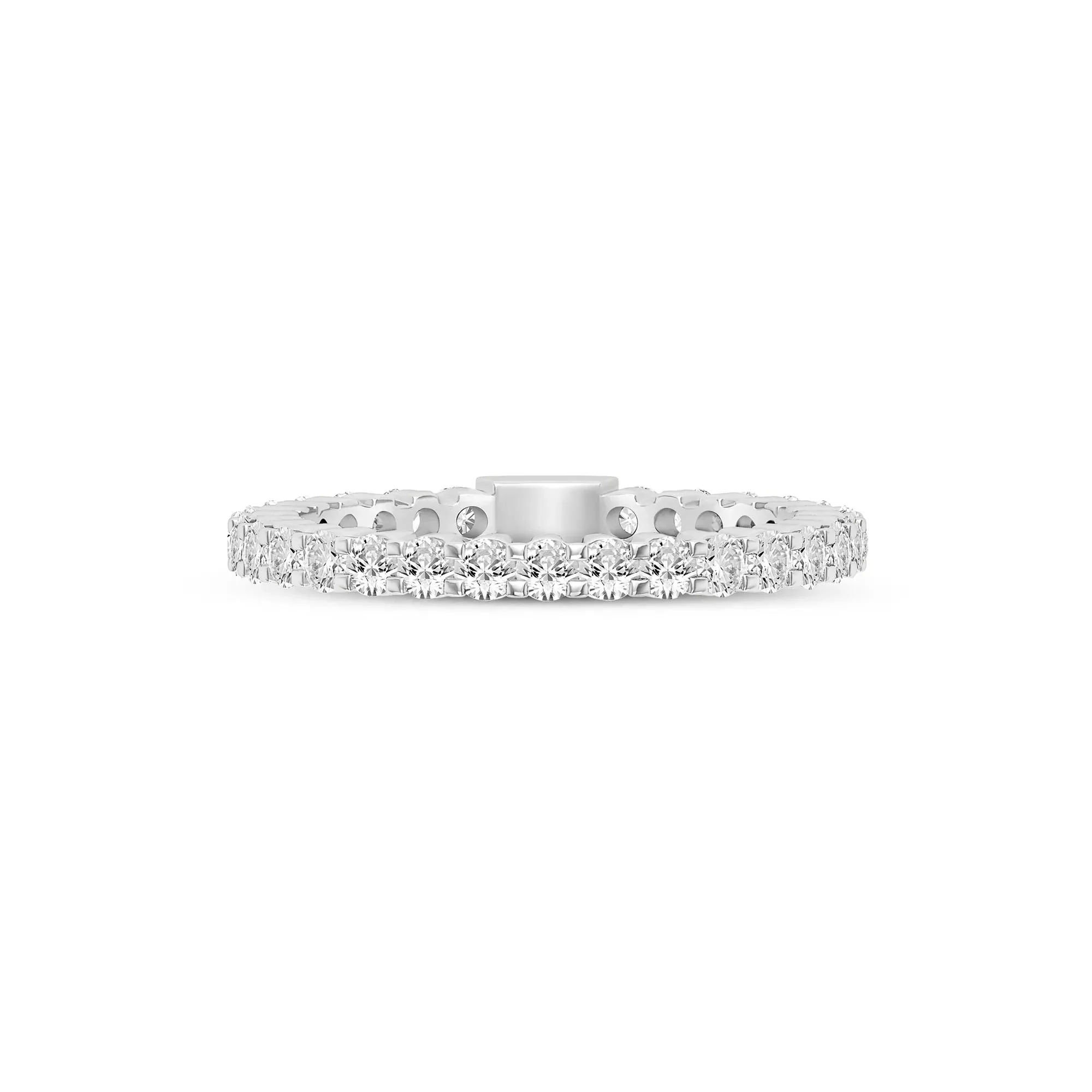 1 CT. Tw. Round-Cut Sizeable Diamond Eternity Band Ring 14K White Gold Size 7.5 2mm