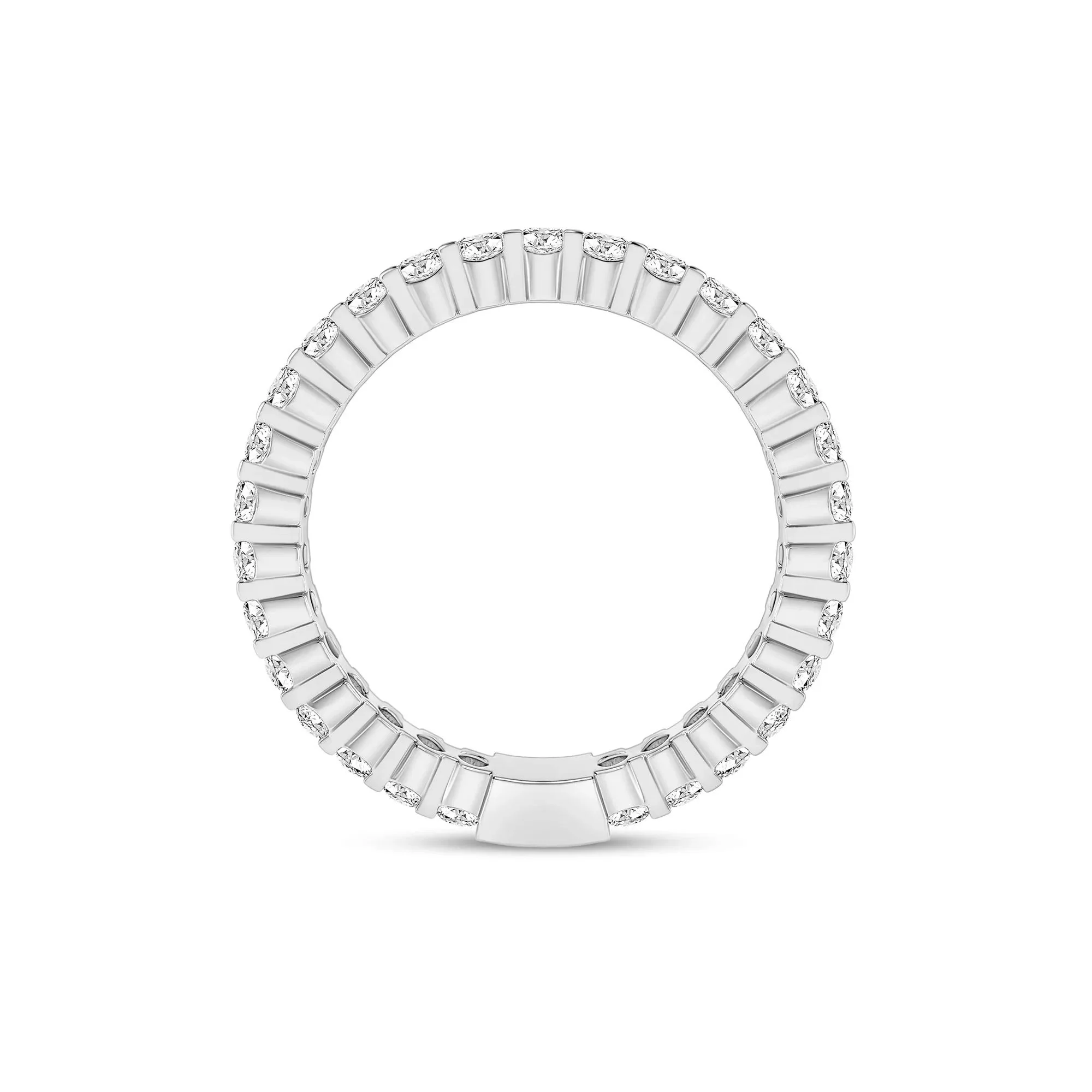 1 CT. Tw. Round-Cut Sizeable Diamond Eternity Band Ring 14K White Gold Size 8 2mm - Image 2