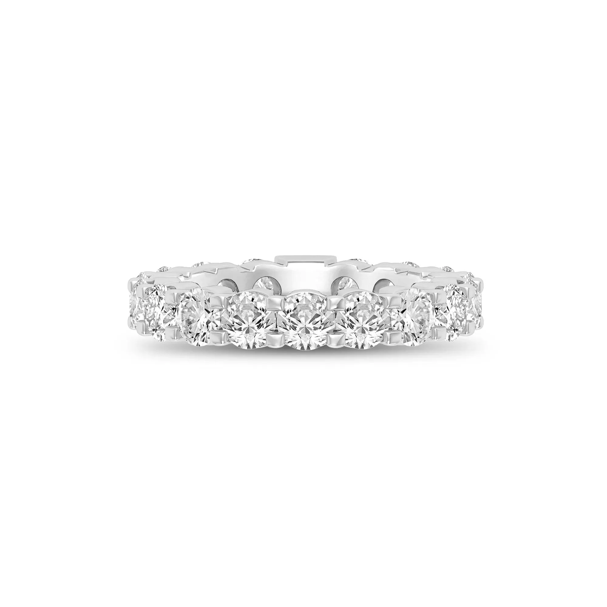 4 CT. Tw. Round-Cut Sizeable Diamond Eternity Band Ring 14K White Size 6.5 4mm
