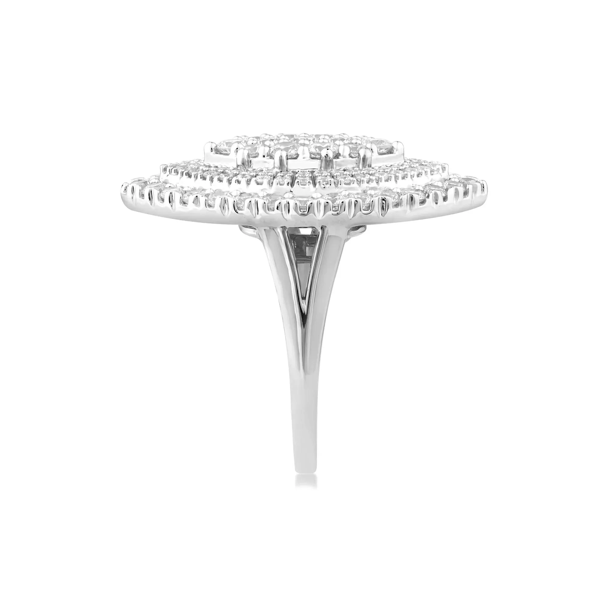 2 1/2 CT. Tw. Lab Grown Diamond Multi-Halo Ring 10K White Gold Round Brilliant Cut Size 6.5 1mm - Image 3