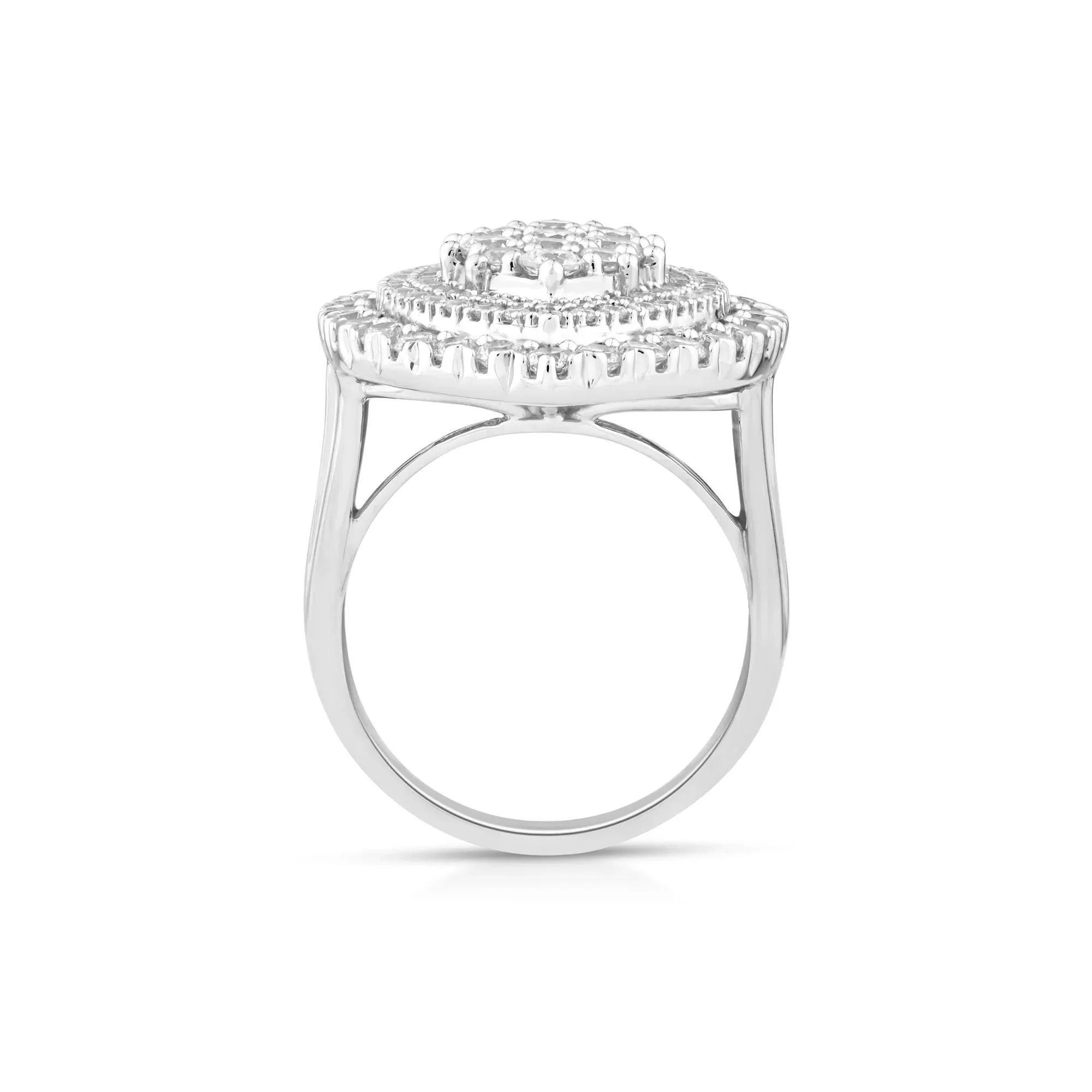 2 1/2 CT. Tw. Lab Grown Diamond Multi-Halo Ring 10K White Gold Round Brilliant Cut Size 7 1mm - Image 2