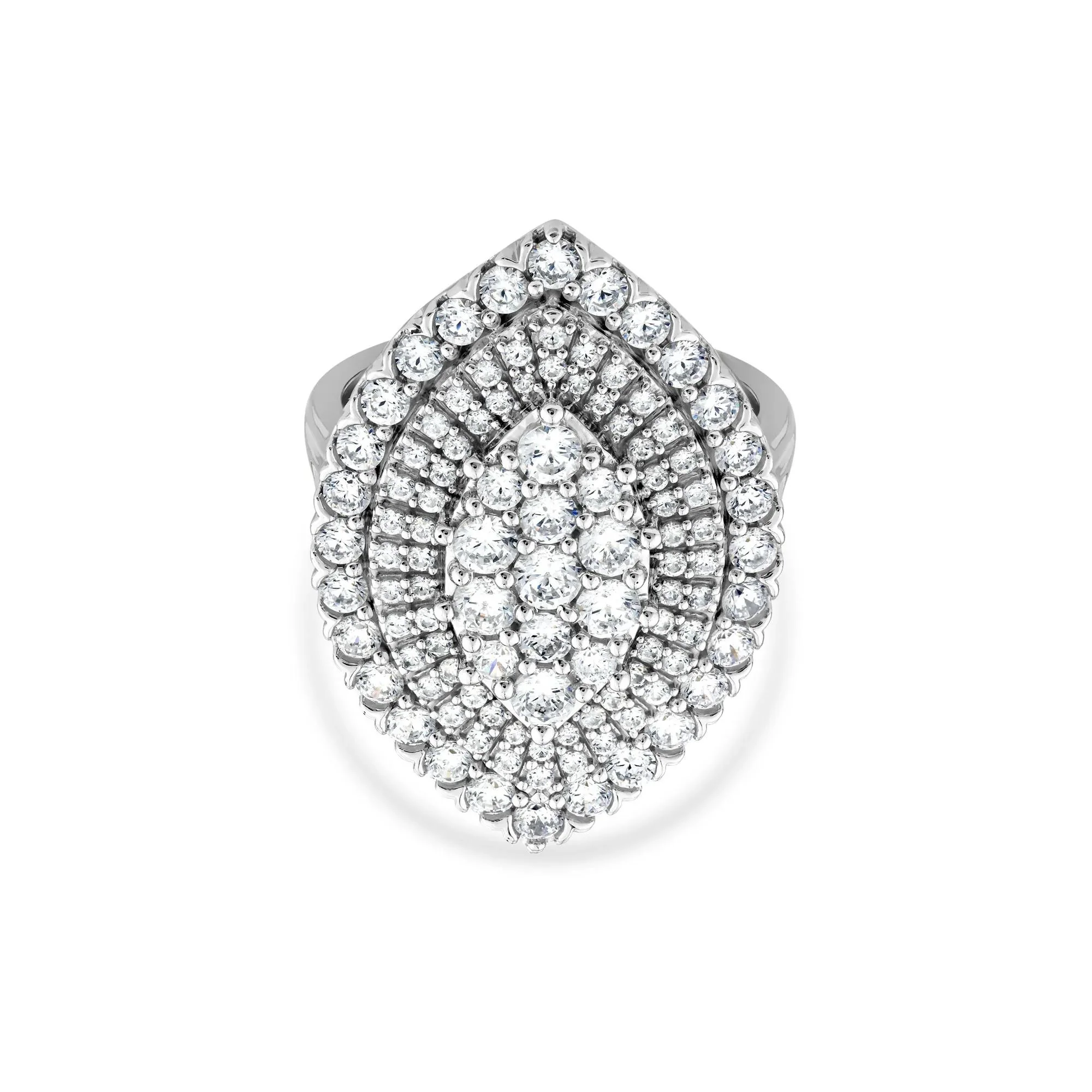 2 1/2 CT. Tw. Lab Grown Diamond Multi-Halo Ring 10K White Gold Round Brilliant Cut Size 8 1mm