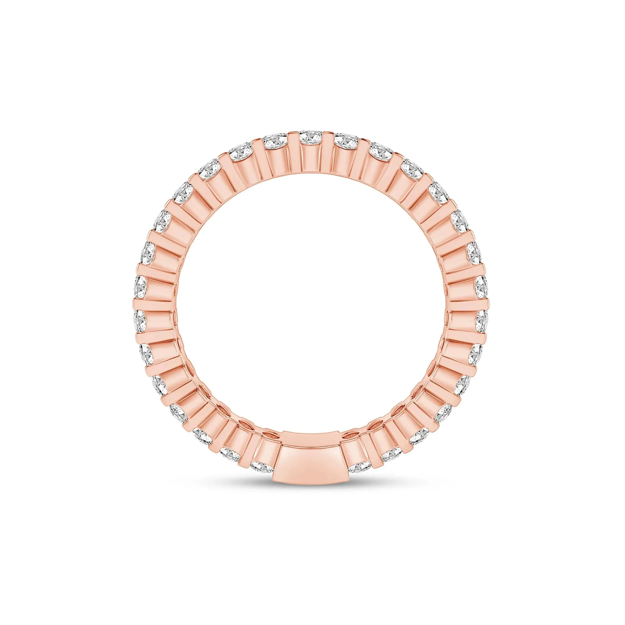1 CT. Tw. Round-Cut Sizeable Diamond Eternity Band Ring 14K Rose Gold Size 6.5 2mm - Image 2