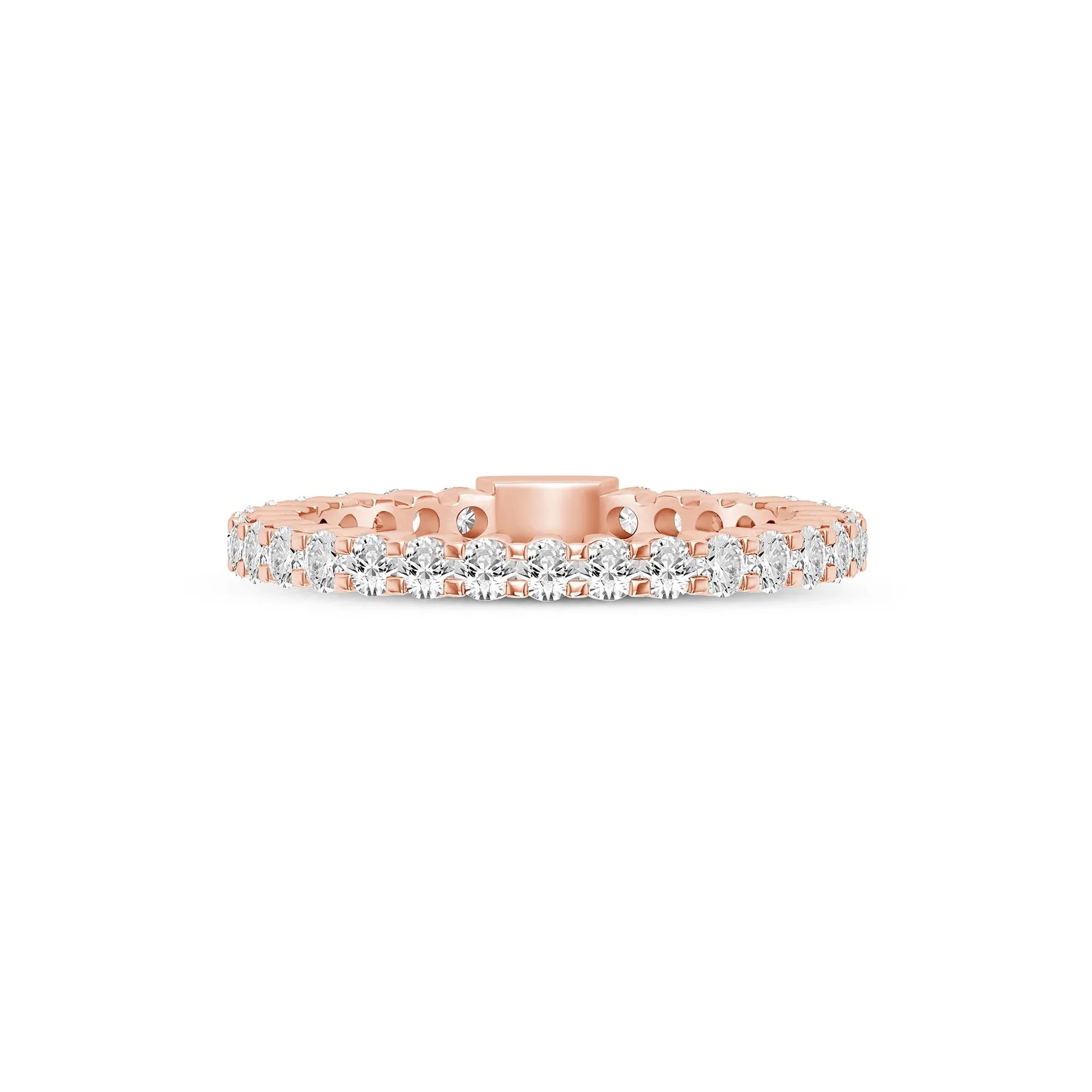 1 CT. Tw. Round-Cut Sizeable Diamond Eternity Band Ring 14K Rose Gold Size 7 2mm