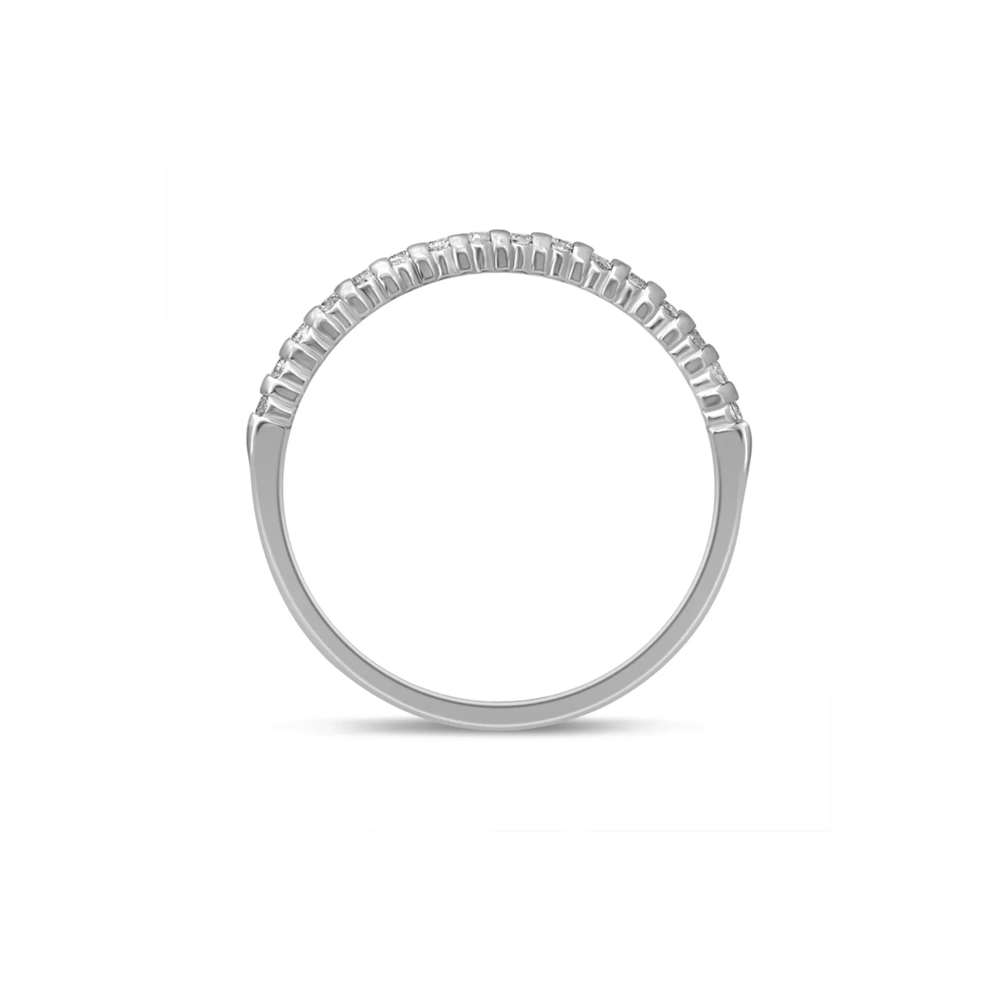 1/7 CT. Tw. Diamond Prong-Set Anniversary Band Ring 10K White Gold Size 6 - Image 2