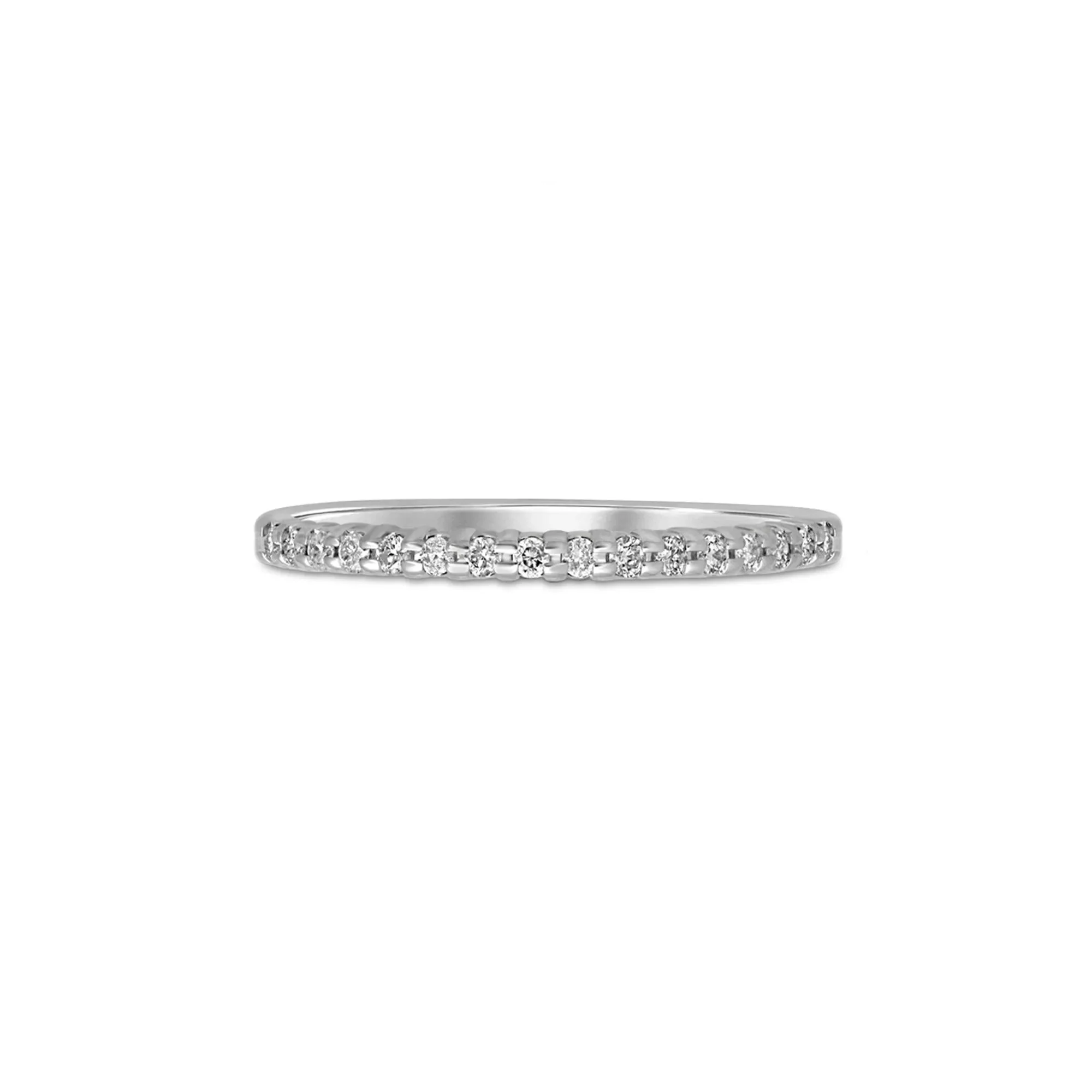 1/7 CT. Tw. Diamond Prong-Set Anniversary Band Ring 10K White Gold Size 8