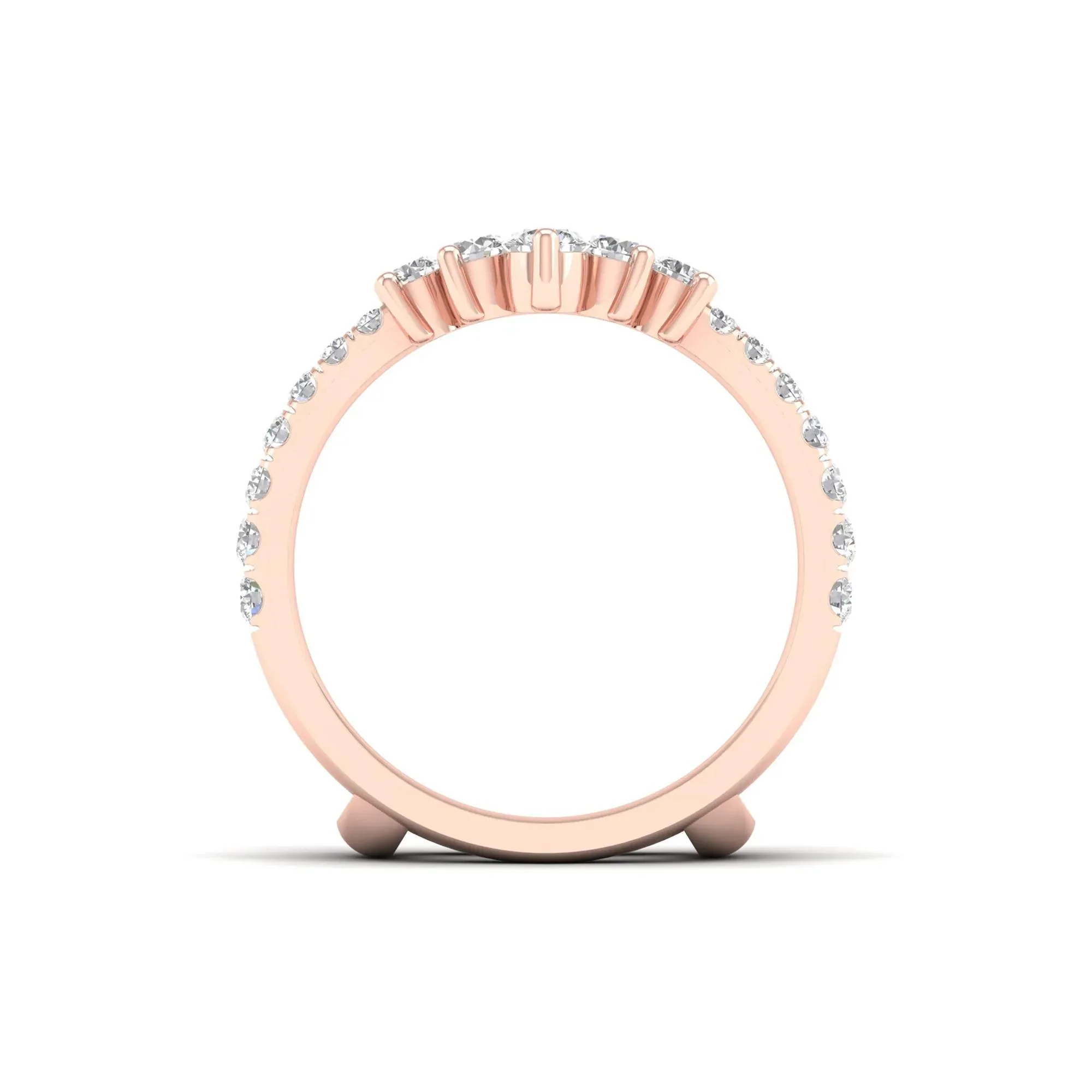 1 CT. Tw. Lab Grown Diamond Ring Enhancer 14K Rose Gold Size 6 - Image 2