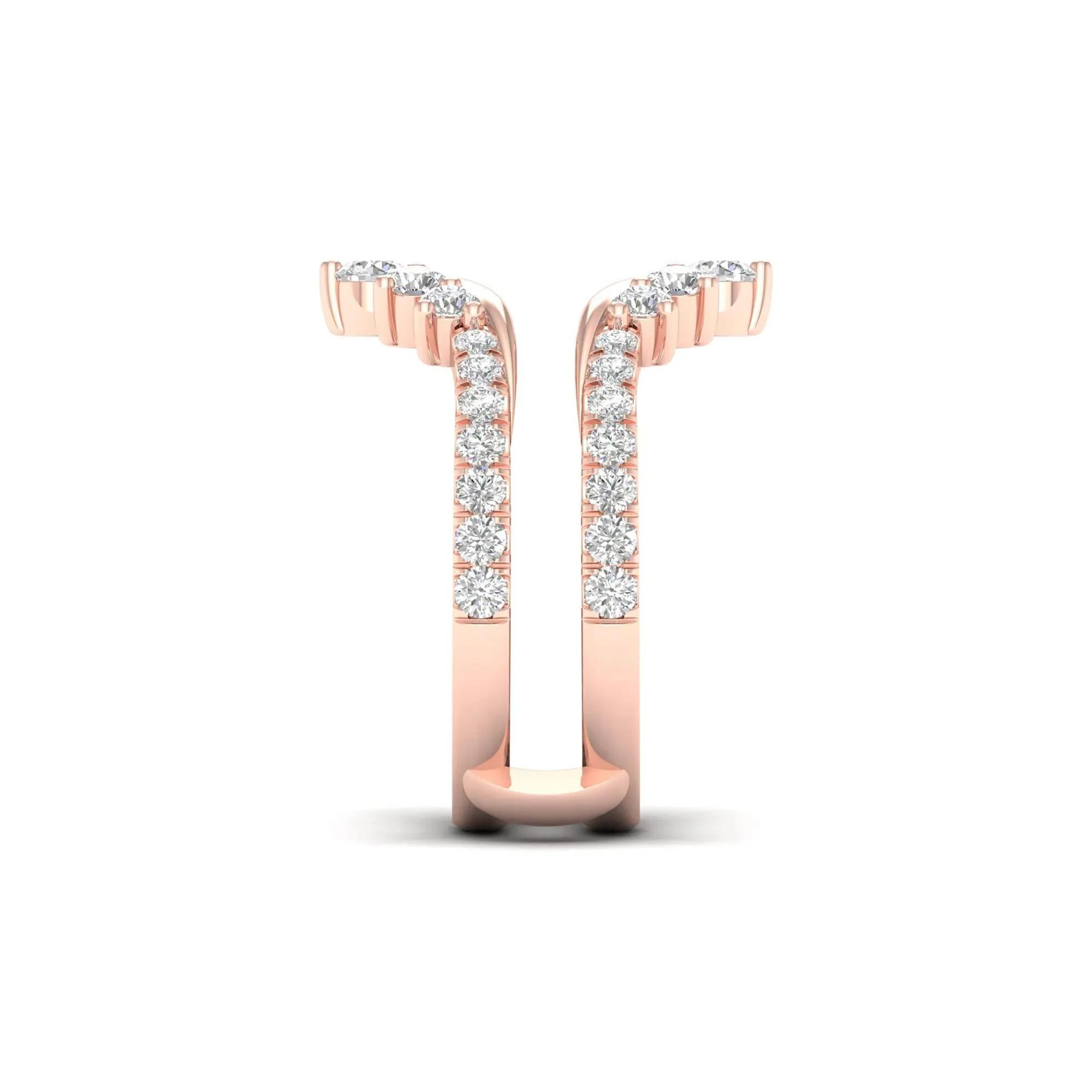 1 CT. Tw. Lab Grown Diamond Ring Enhancer 14K Rose Gold Size 6.5 - Image 3