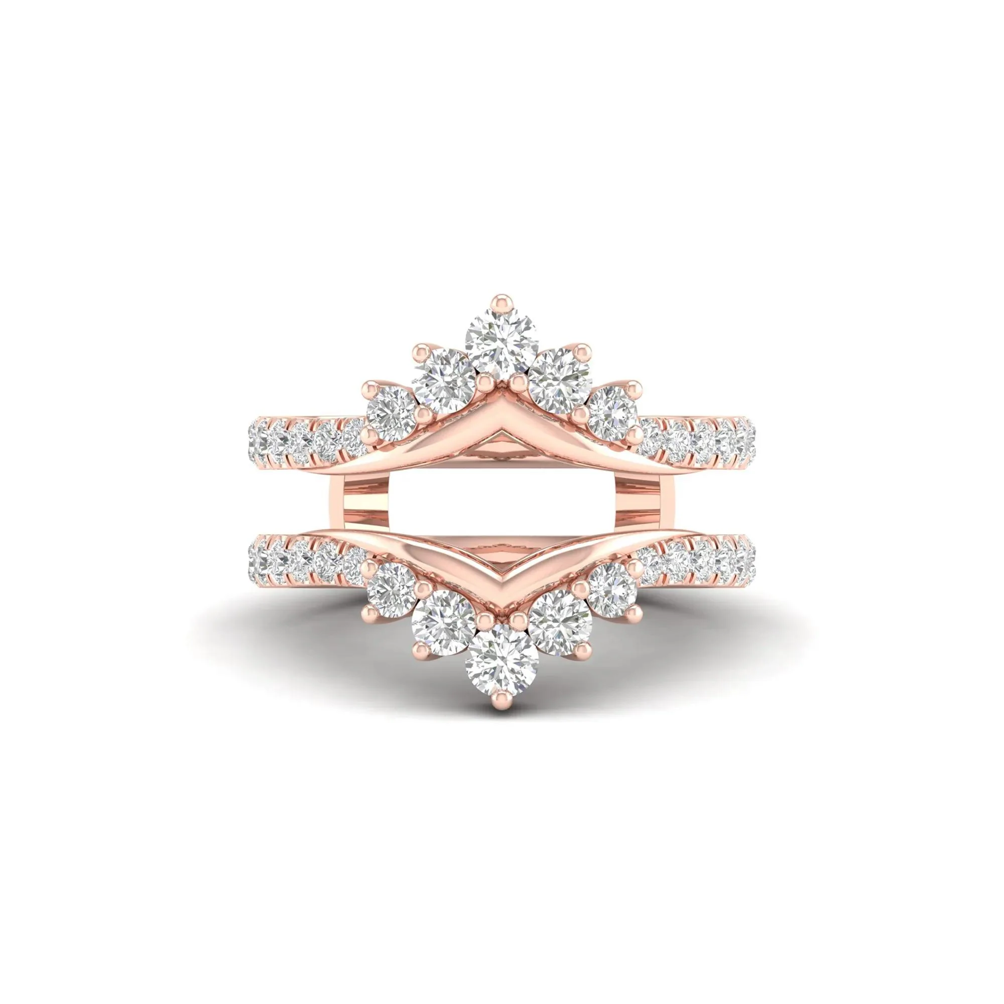 1 CT. Tw. Lab Grown Diamond Ring Enhancer 14K Rose Gold Size 7.5